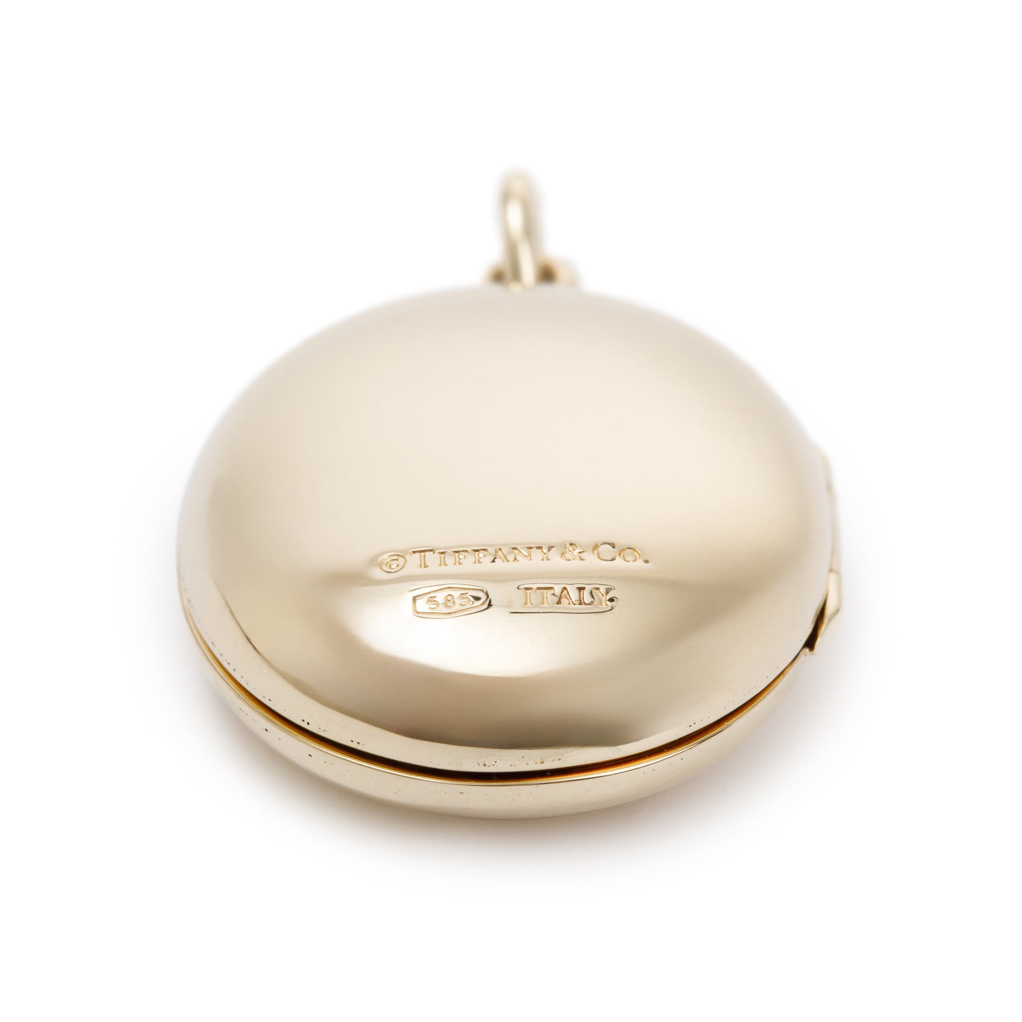 Tiffany & Co. Vintage 14k Yellow Gold Oval Locket Pendant w/ Box