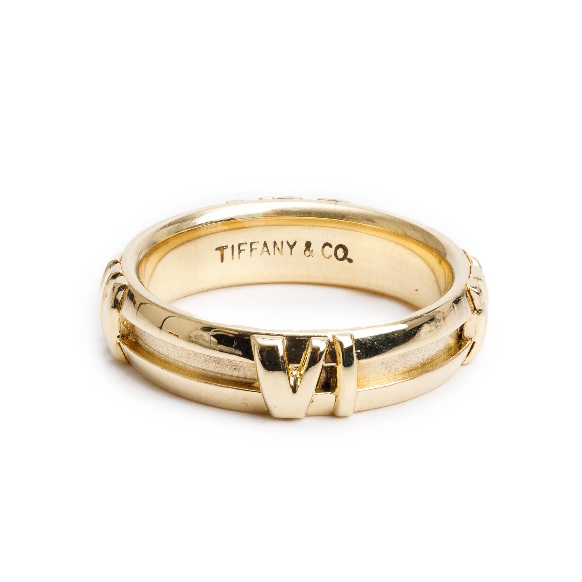 Tiffany & Co. Vintage 18k Yellow Gold Atlas Band Ring, Size 5