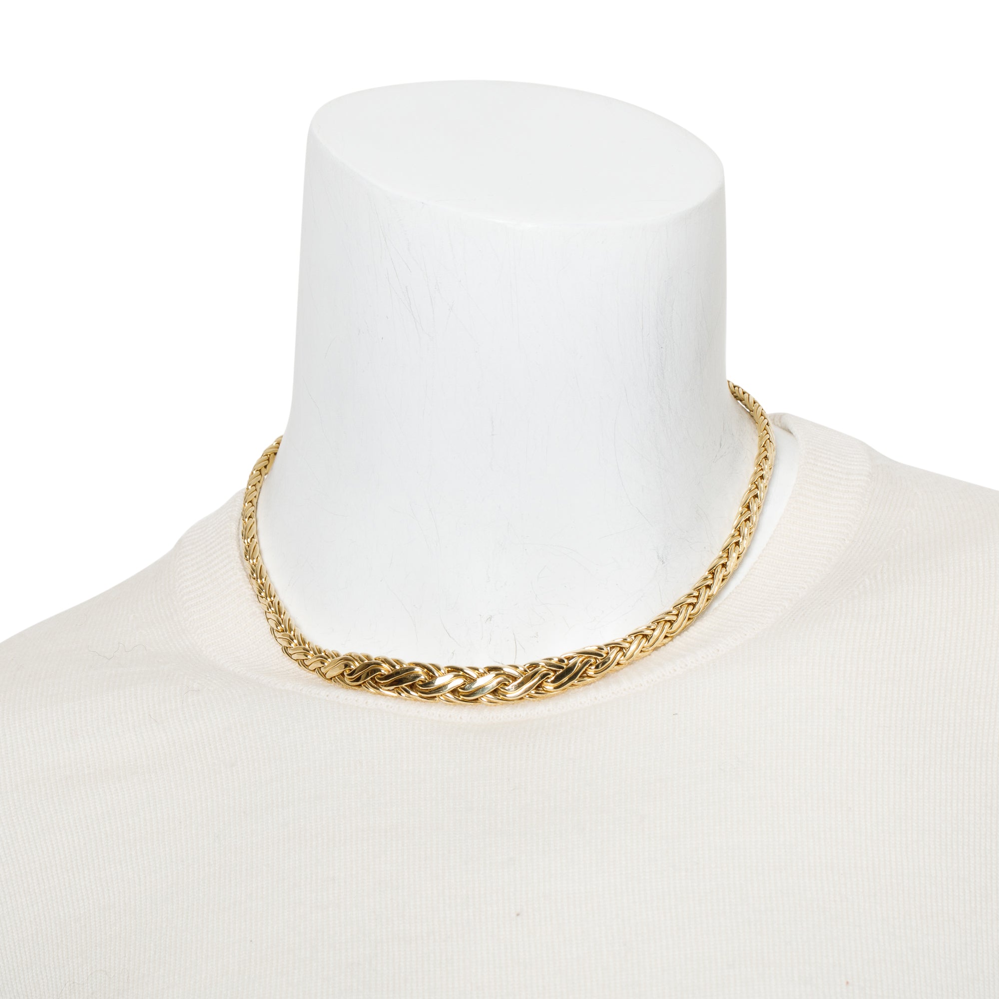 Tiffany & Co. Vintage 18k Yellow Gold Graduated Wheat Chain Necklace w/ Box