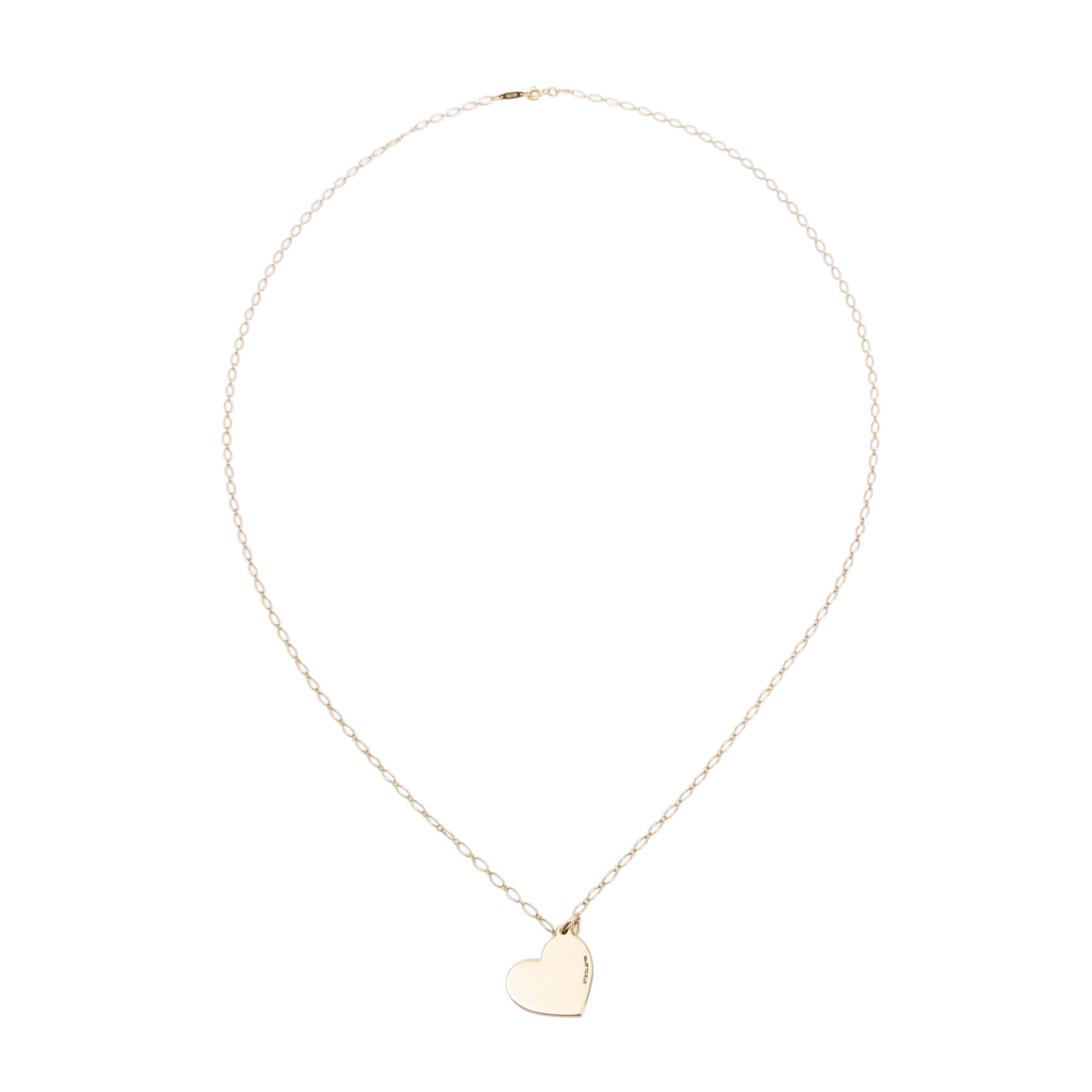 Tiffany & Co. Vintage 18k Yellow Gold Heart Pendant Necklace