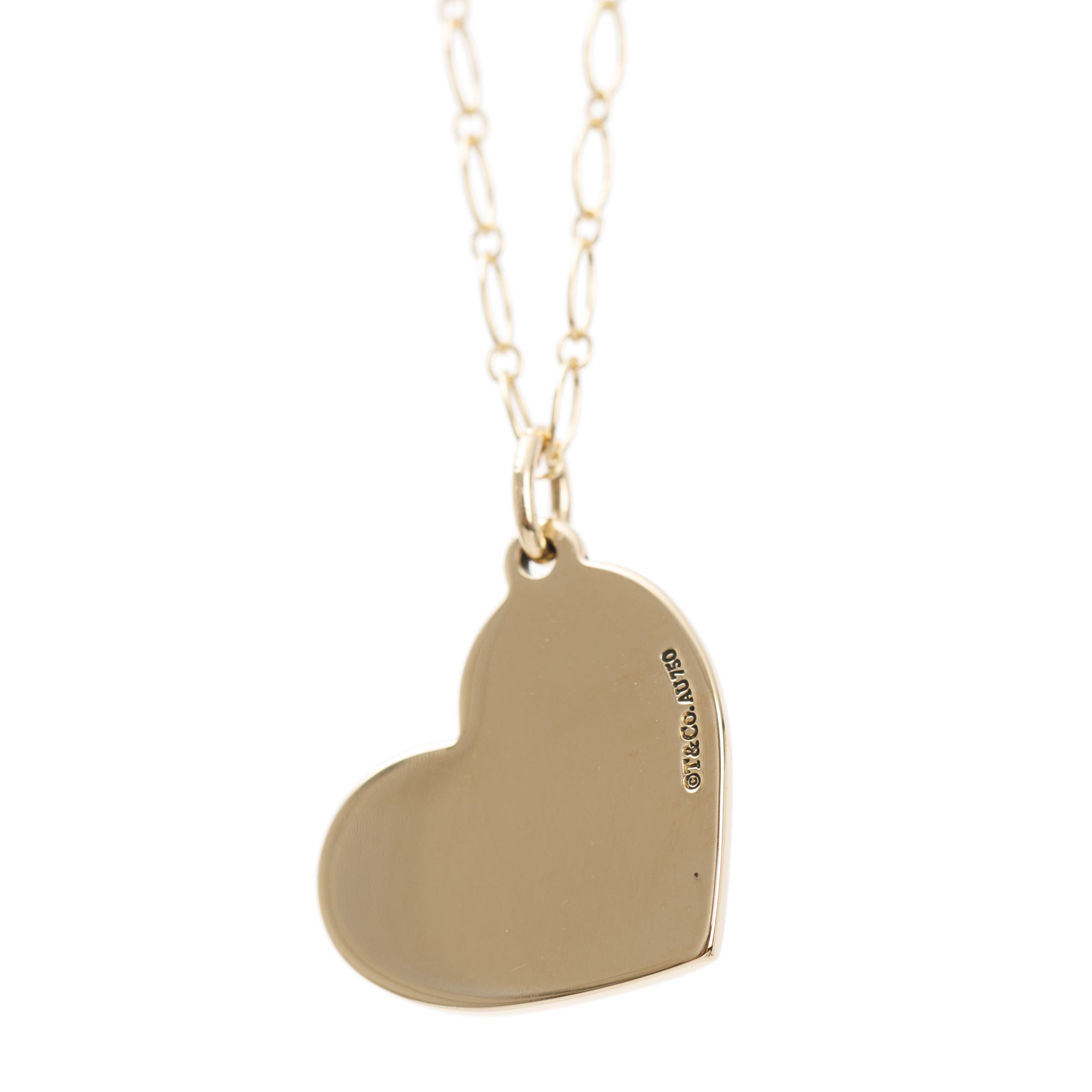 Tiffany & Co. Vintage 18k Yellow Gold Heart Pendant Necklace
