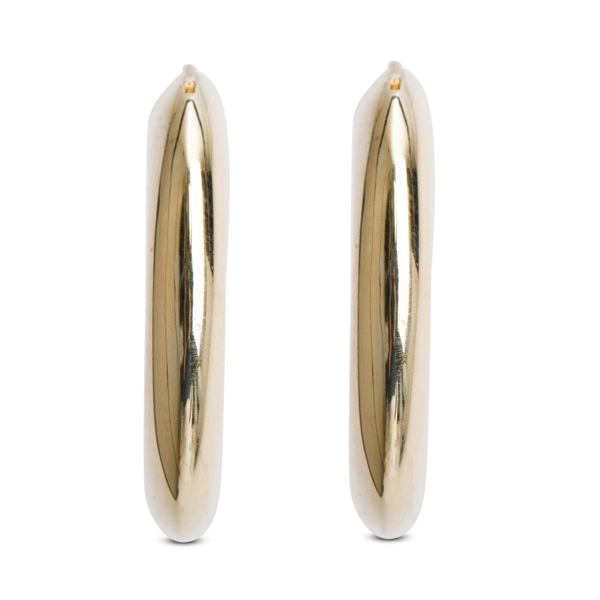 Tiffany & Co. Vintage 18k Yellow Gold Square Cushion Hoop Earrings w/ Box