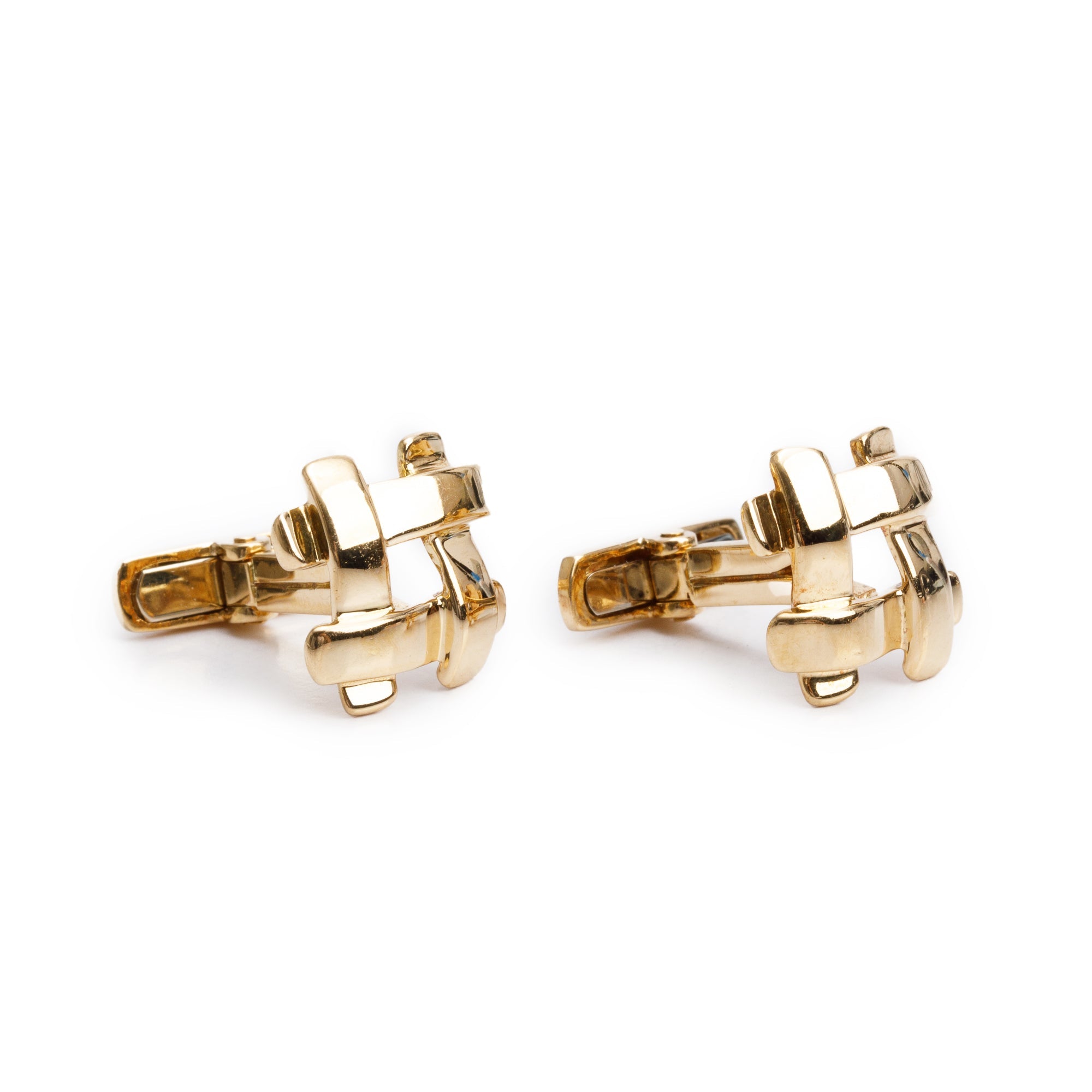 Tiffany & Co. Vintage 18k Yellow Gold Vannerie Cufflinks