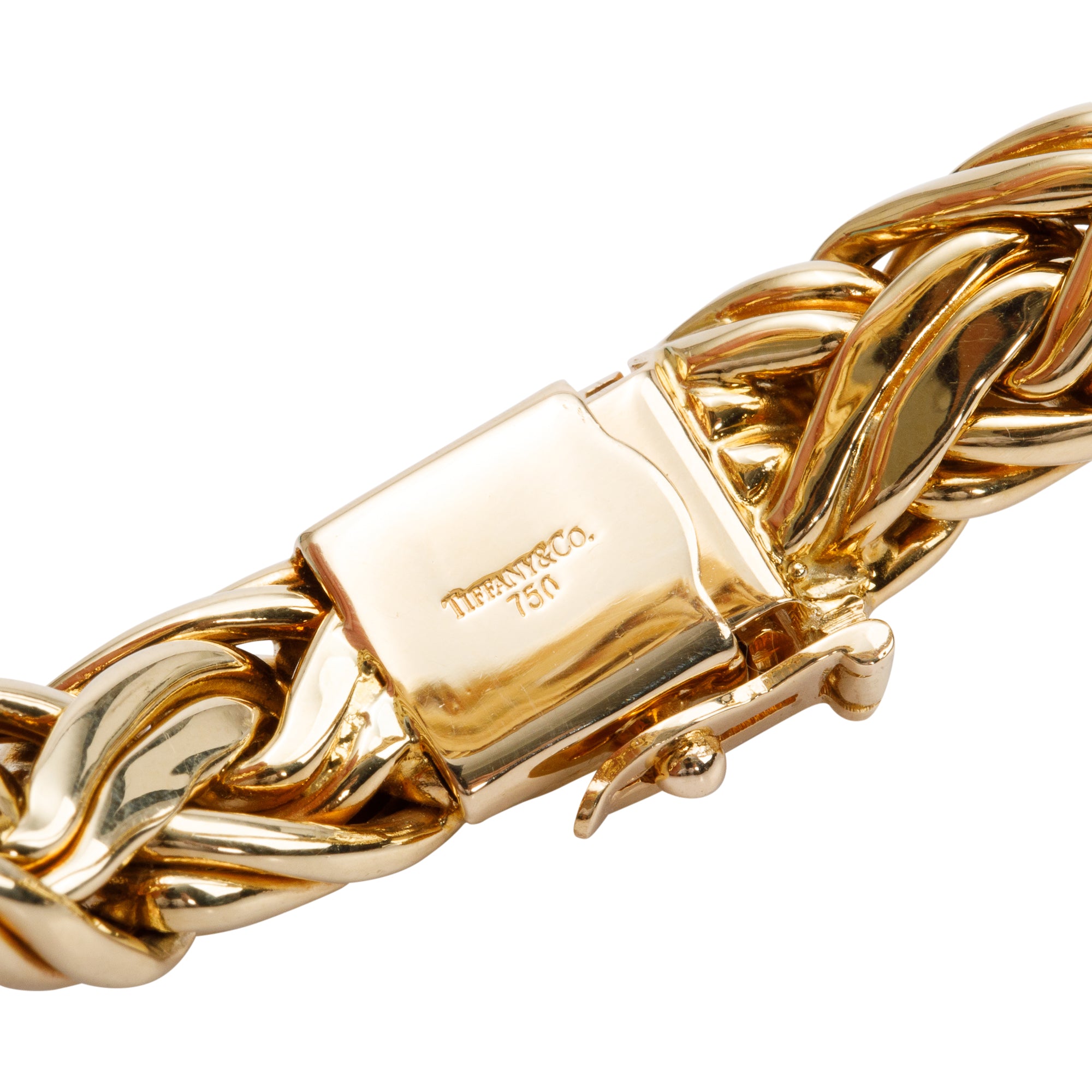 Tiffany & Co. Vintage 18k Yellow Gold Wheat Chain Bracelet w/ Box