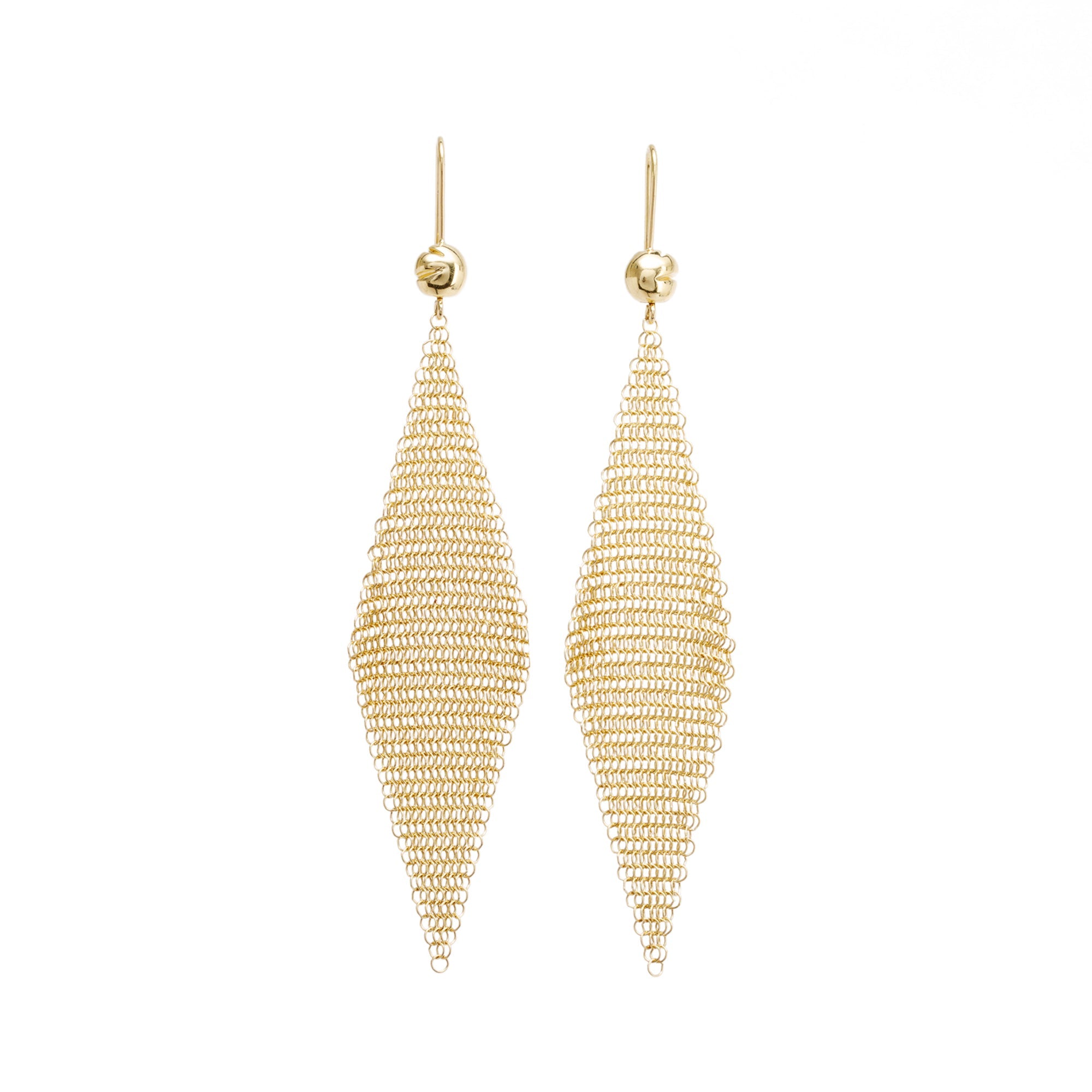 Tiffany & Co. Vintage Elsa Peretti 18k Yellow Gold Mesh Scarf Earrings