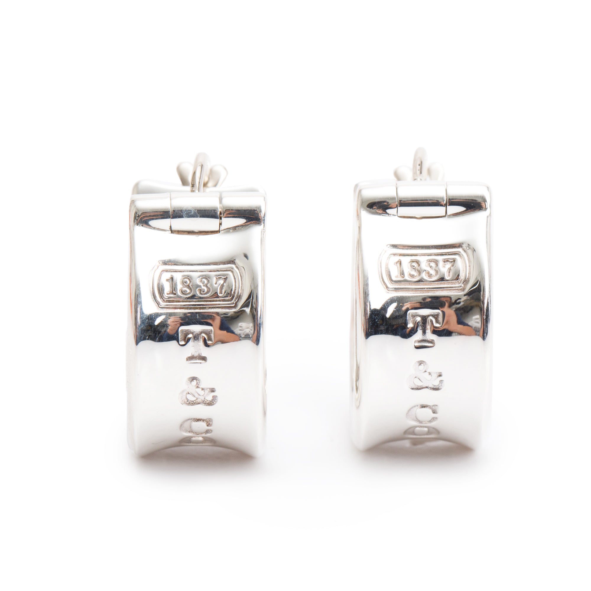 Tiffany & Co. Vintage Sterling Silver 1837 Wide Hoop Earrings