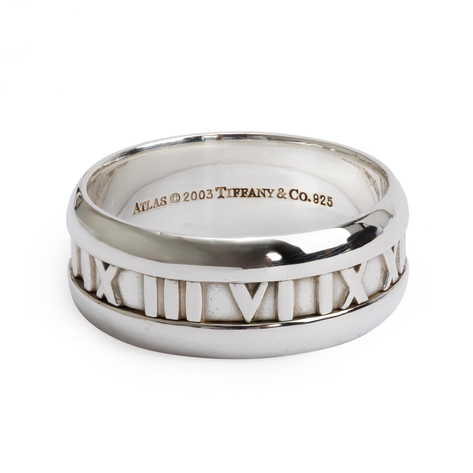 Tiffany & Co. Vintage Sterling Silver 9 MM Atlas Band, Size 11.5