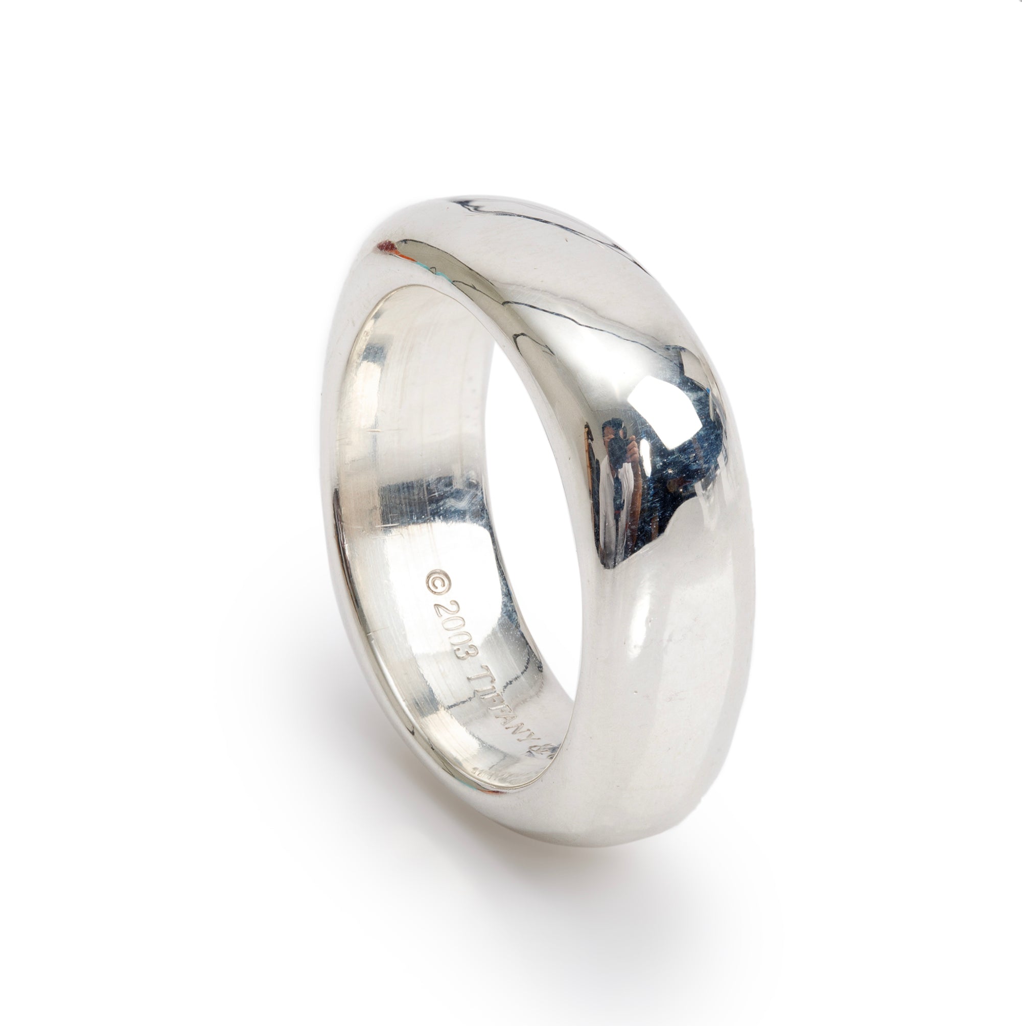 Tiffany & Co. Vintage Sterling Silver Square Cushion Band Ring, Size 12