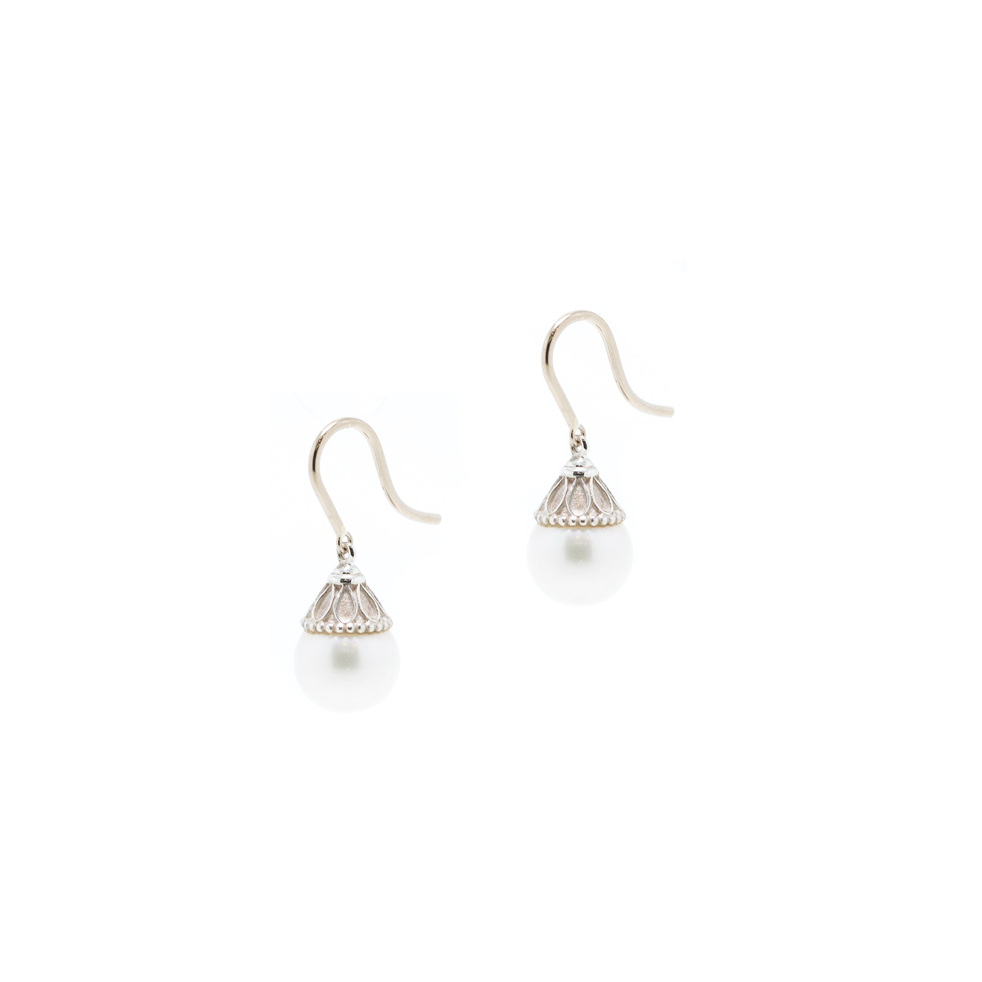 Tiffany & Co. Ziegfeld Pearl Cap Drop Earrings