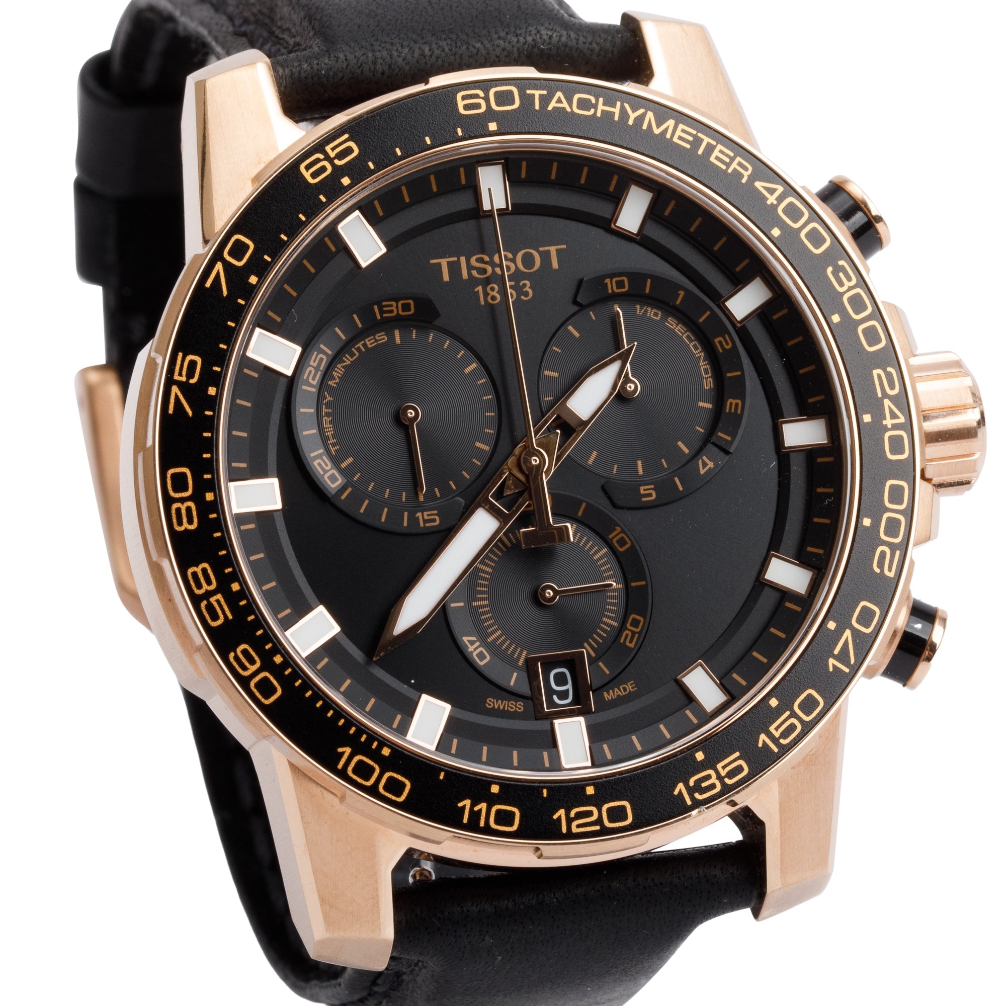 Tissot Rose Gold-Plated Stainless Steel Supersport 45.5 MM Quartz Watch w/ Box & Papers