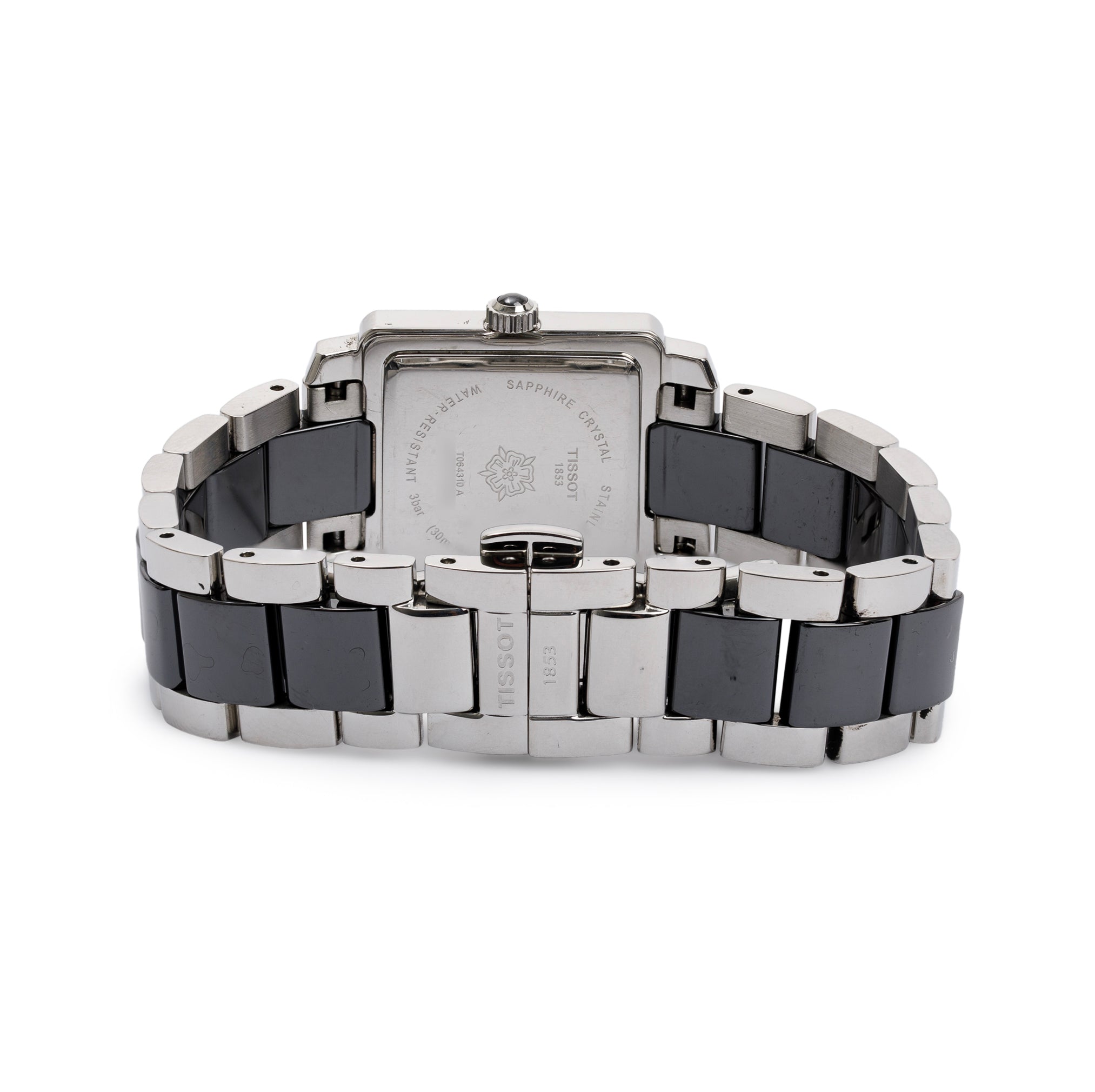 Tissot Stainless Steel & Black Ceramic T-Cera 26 MM Watch w/ Diamond Dial