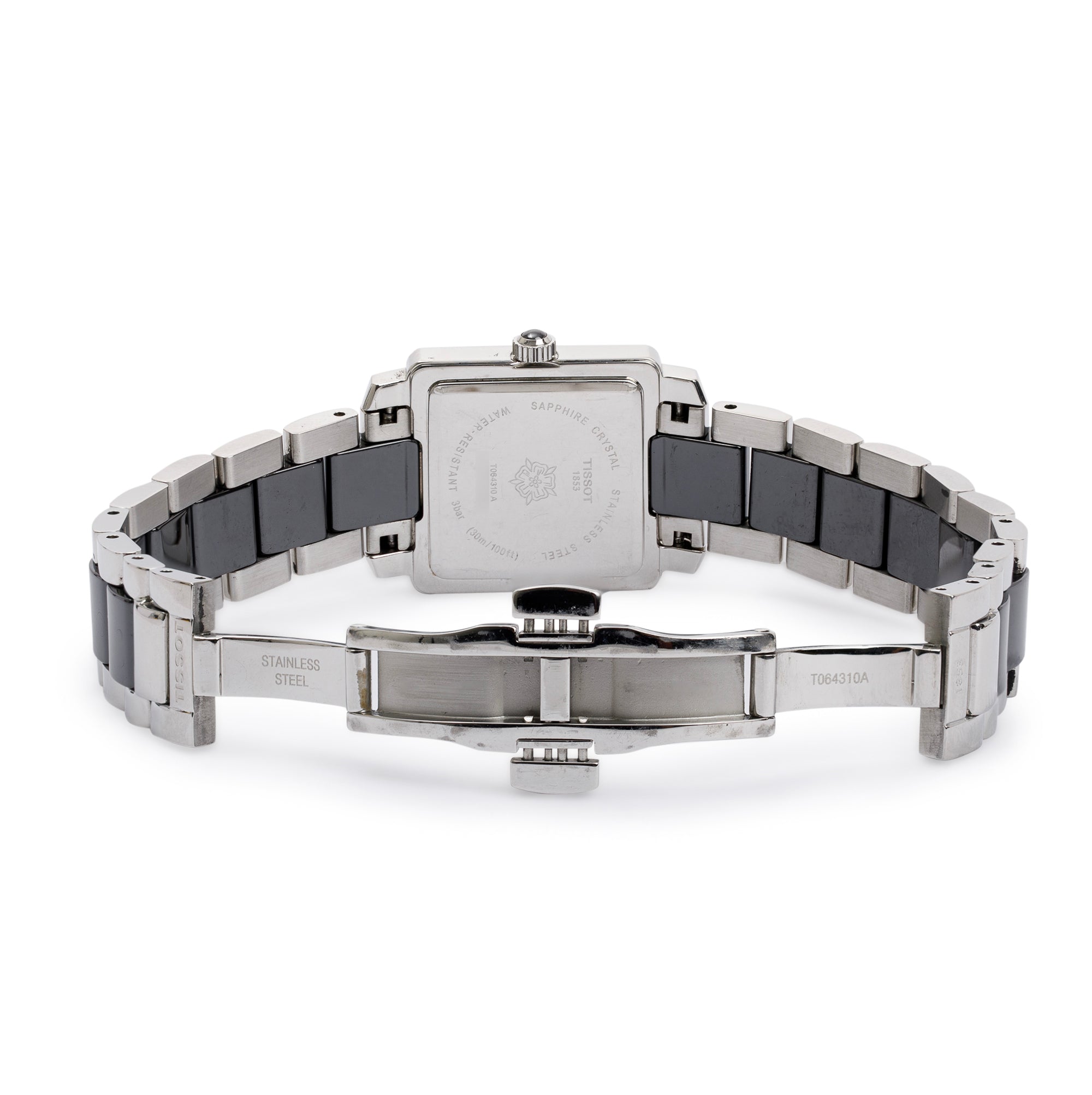 Tissot Stainless Steel & Black Ceramic T-Cera 26 MM Watch w/ Diamond Dial