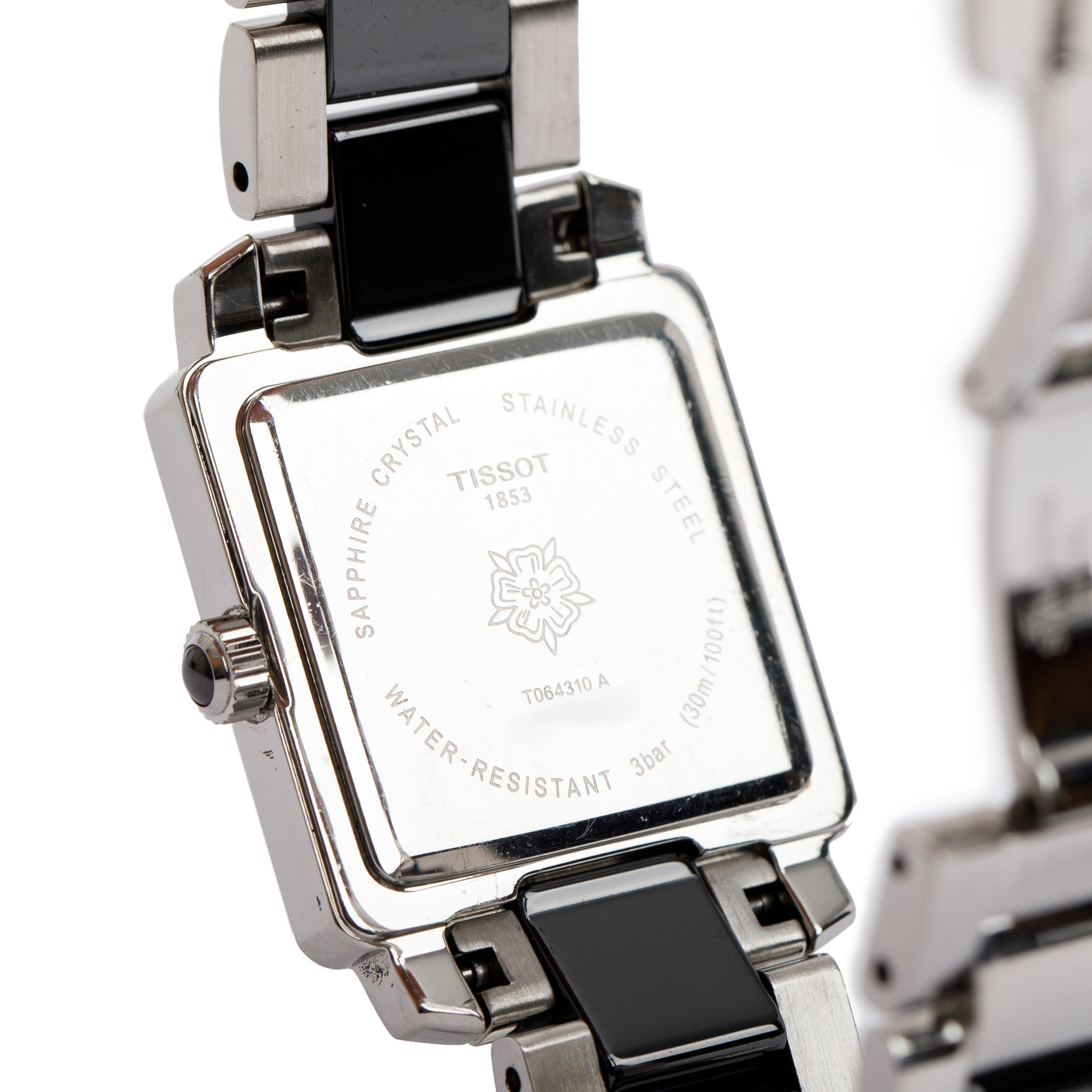 Tissot Stainless Steel & Black Ceramic T-Cera 26 MM Watch w/ Diamond Dial