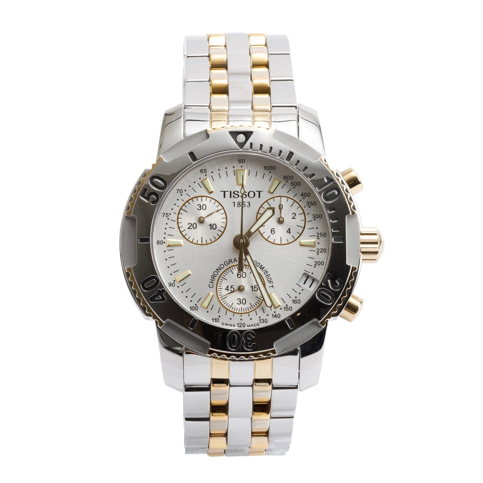 Tissot Stainless Steel & Gold Plated T-Sport PRS 200 Chronograph 40 MM Quartz Watch