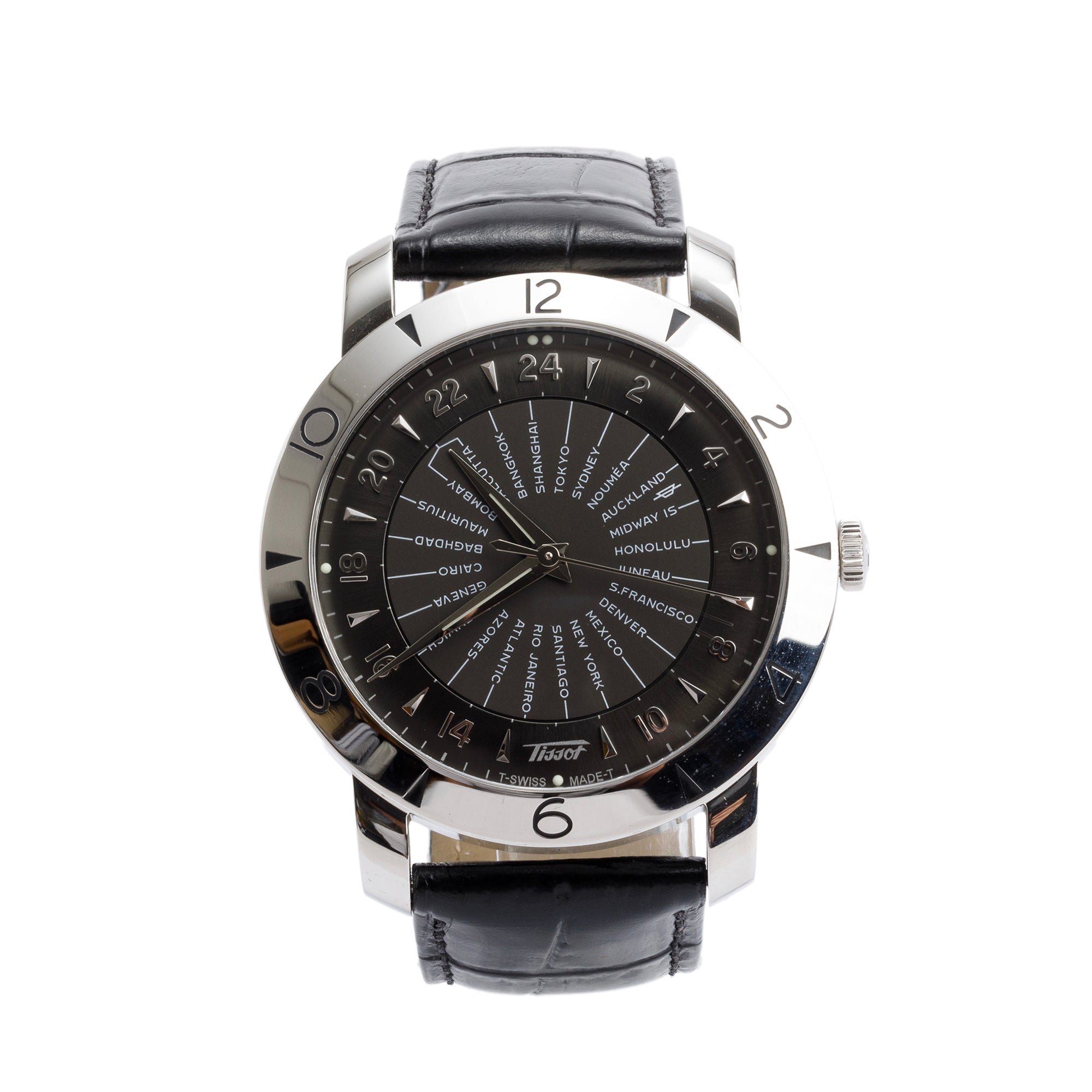 Tissot Stainless Steel Heritage Navigator 43 MM Automatic GMT Watch w/ Box & Papers