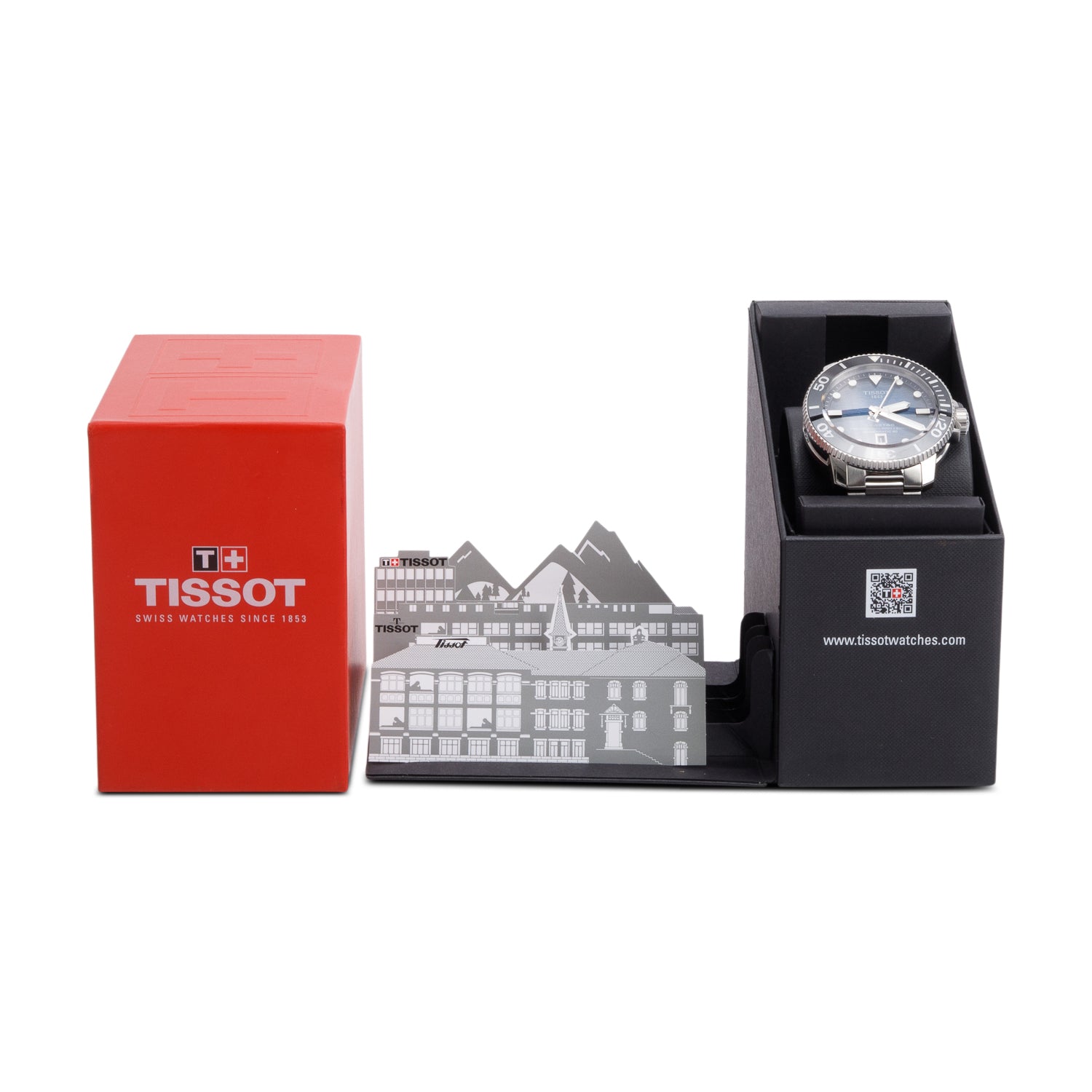 Tissot Stainless Steel Seastar 2000 Professional Powermatic 80 46 MM Automatic Watch Blue Black Dial w/ Box