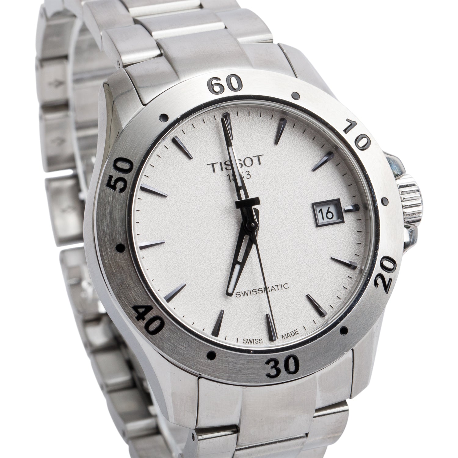 Tissot Stainless Steel V8 Swissmatic 42.5 MM Automatic Watch White Dial w/ Box