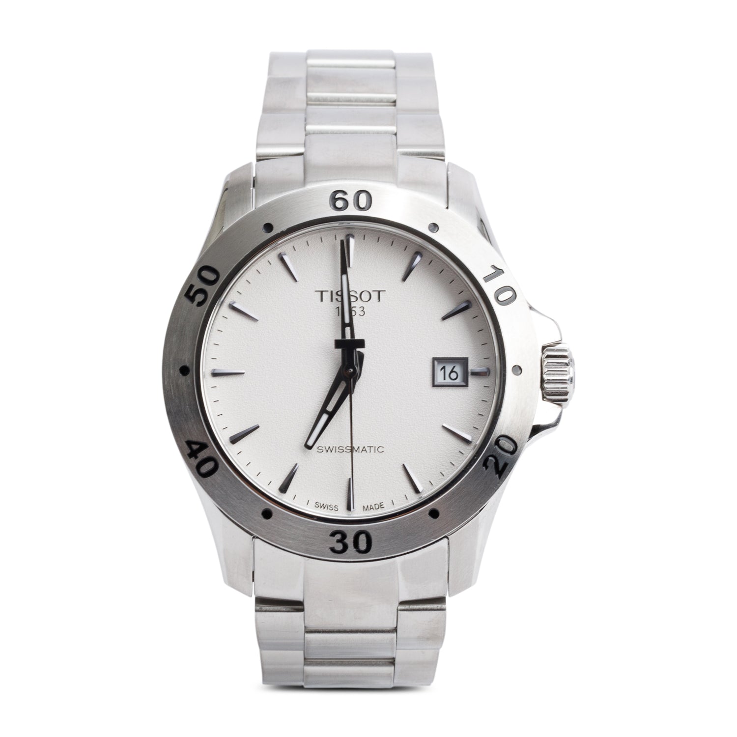 Tissot Stainless Steel V8 Swissmatic 42.5 MM Automatic Watch White Dial w/ Box
