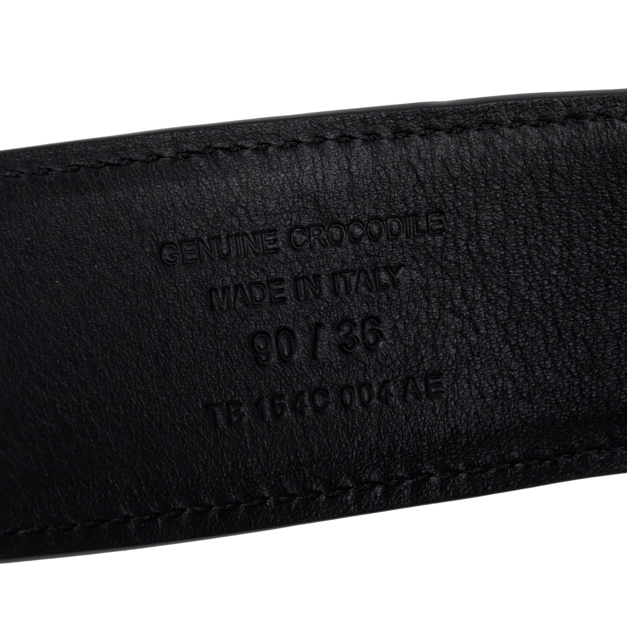 Tom Ford Black Croc-Embossed Leather T Icon Buckle Belt 90 36