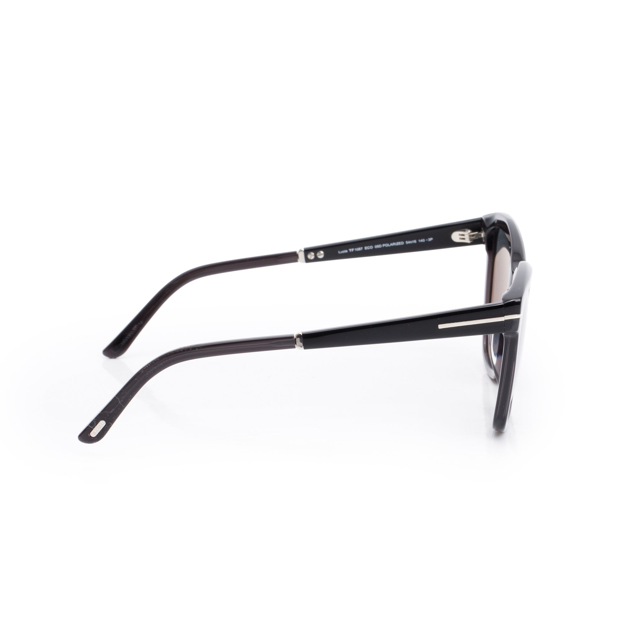 Tom Ford TF1087 Black Acetate Lucia Square Polarized Sunglasses w/ Case