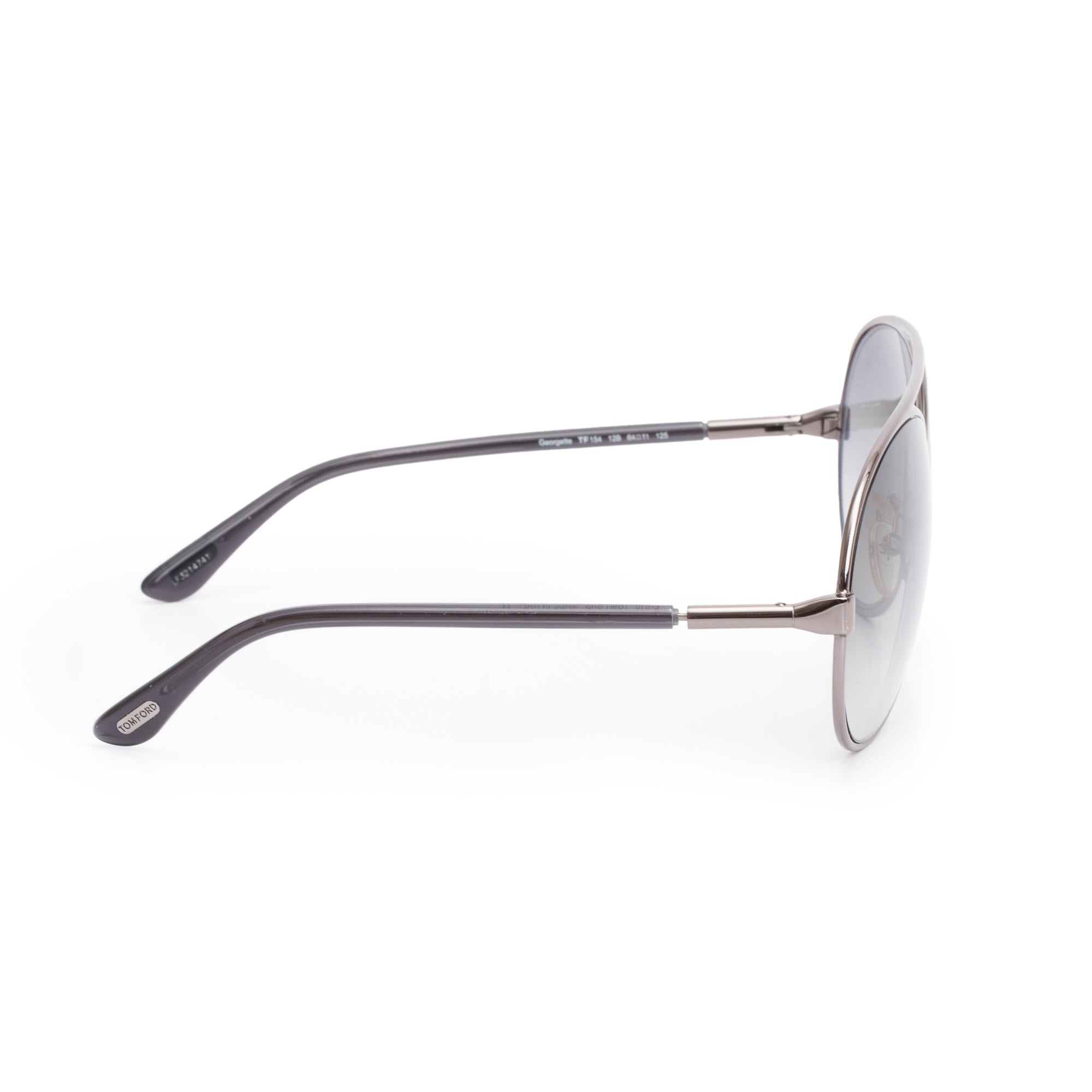 Tom Ford TF154 Gun-Metal Georgette Oversized Sunglasses