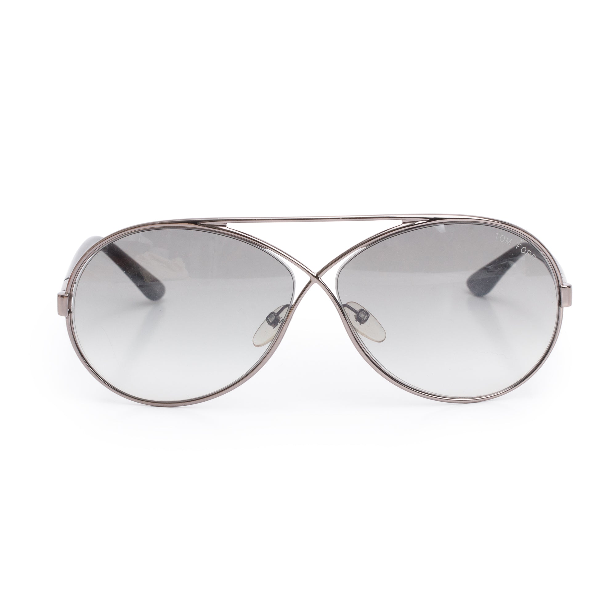 Tom Ford TF154 Gun-Metal Georgette Oversized Sunglasses