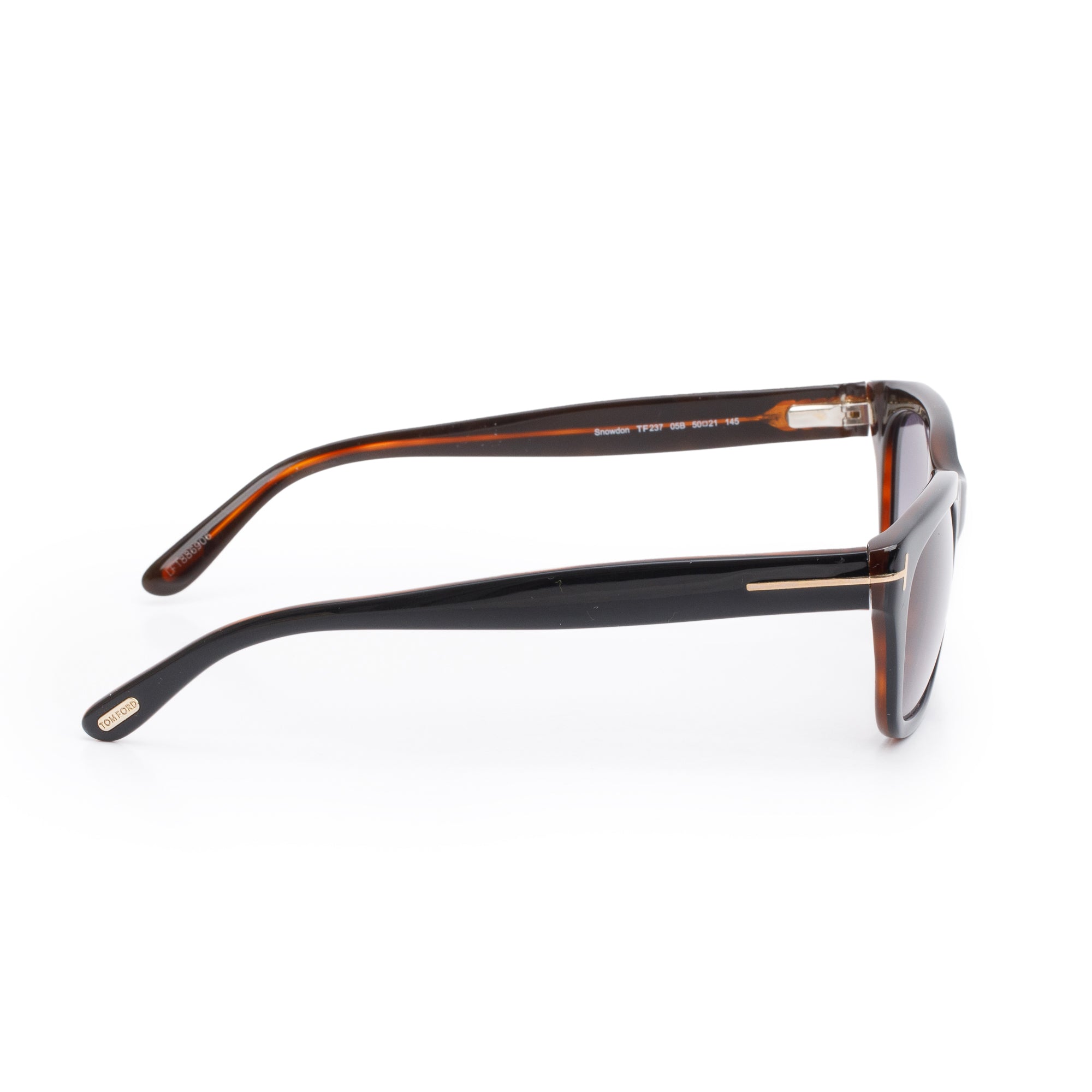 Tom Ford TF237 Black Acetate Snowdon Square Sunglasses