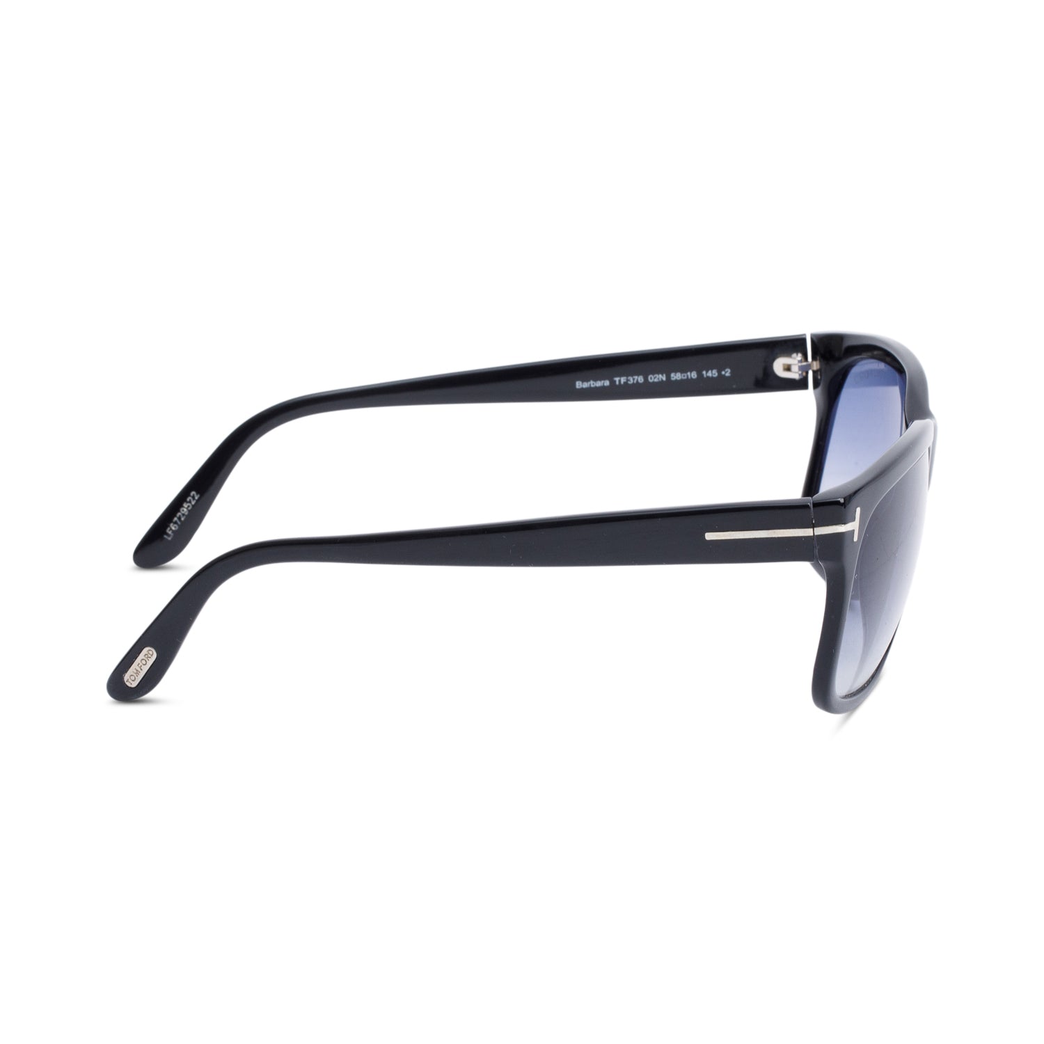 Tom Ford TF376 Black Acetate Barbara Square Sunglasses