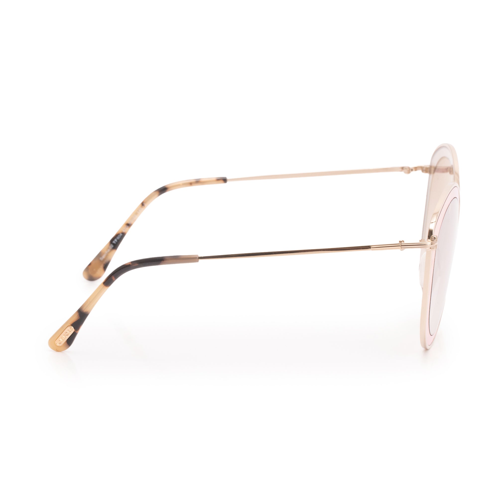 Tom Ford TF604 Sascha-02 Gold-Tone Metal Sunglasses w/ Case
