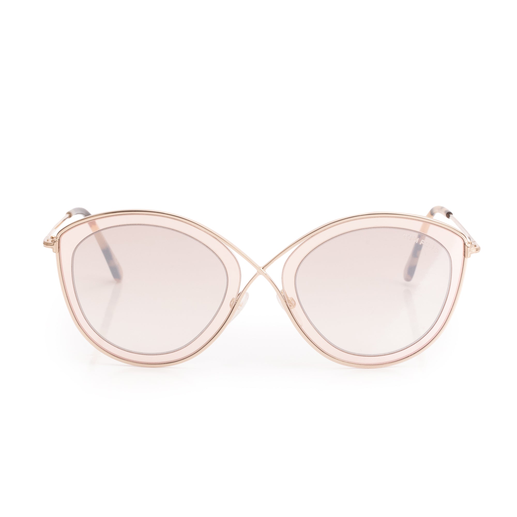 Tom Ford TF604 Sascha-02 Gold-Tone Metal Sunglasses w/ Case
