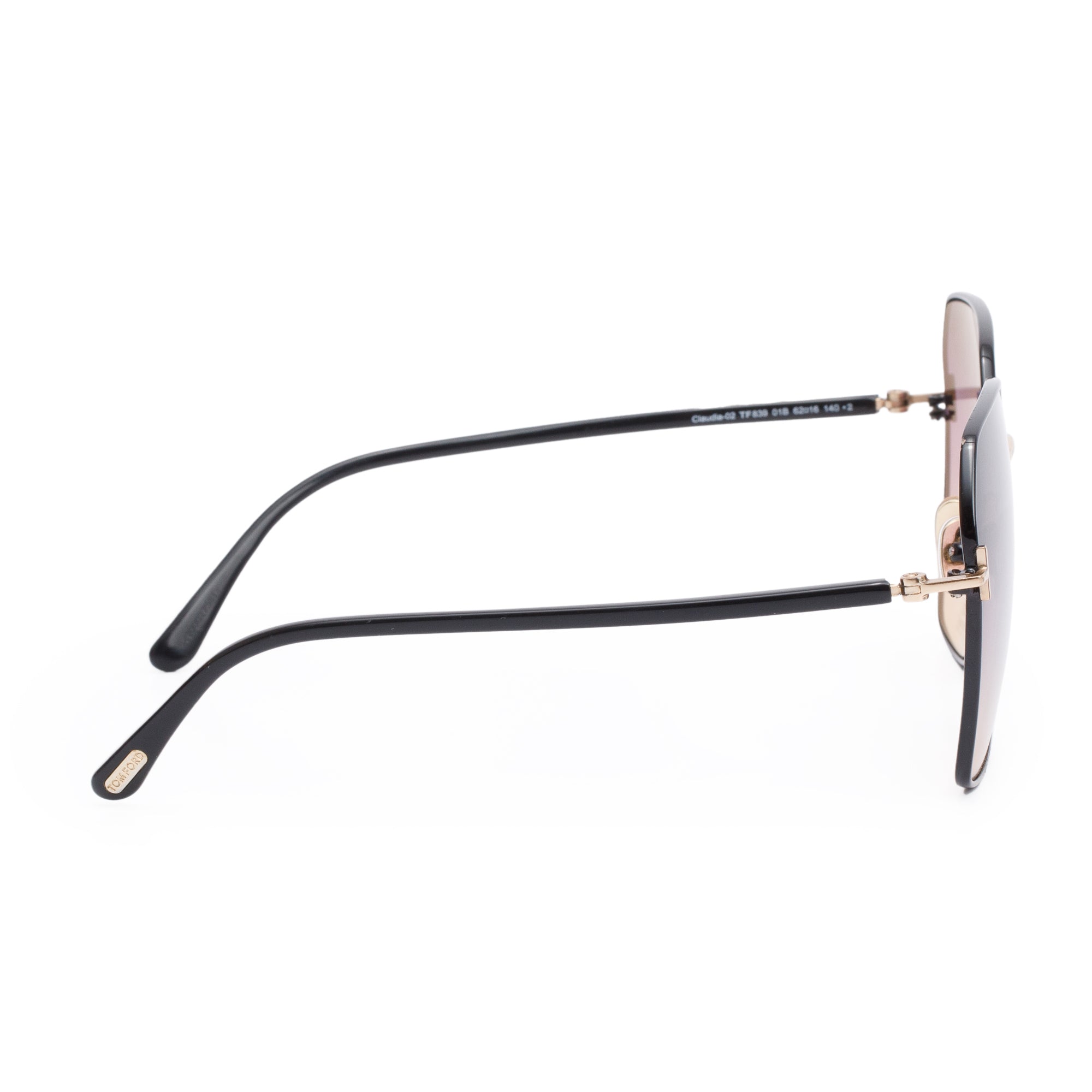 Tom Ford TF839 Black Acetate Claudia-02 Oversized Square Sunglasses w/ Box & Case