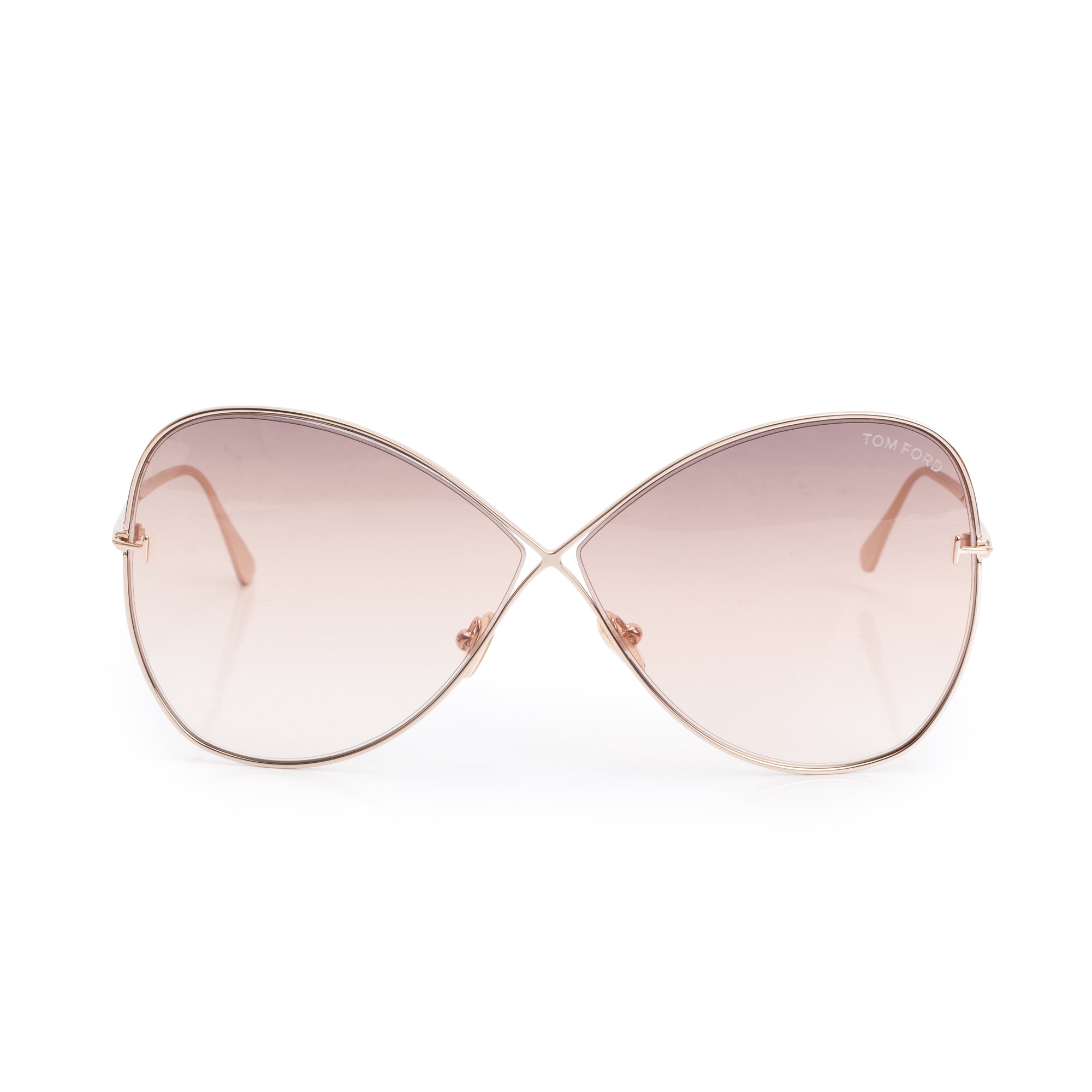 Tom Ford TF842 Rose Gold-Tone Metal Nickie Butterfly Sunglasses