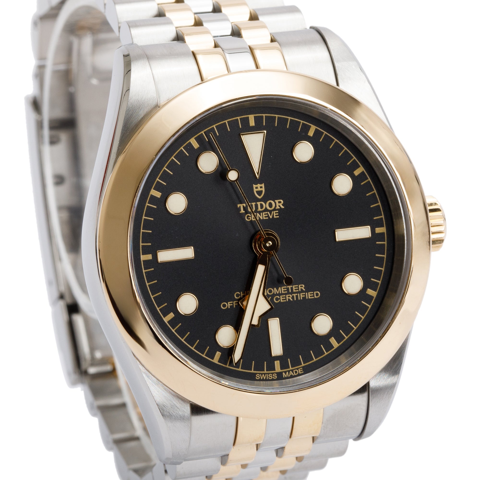 Tudor 2023 Stainless Steel & 18k Yellow Gold Black Bay Black Dial 39 MM Automatic Watch 79663 w/ Box & Papers