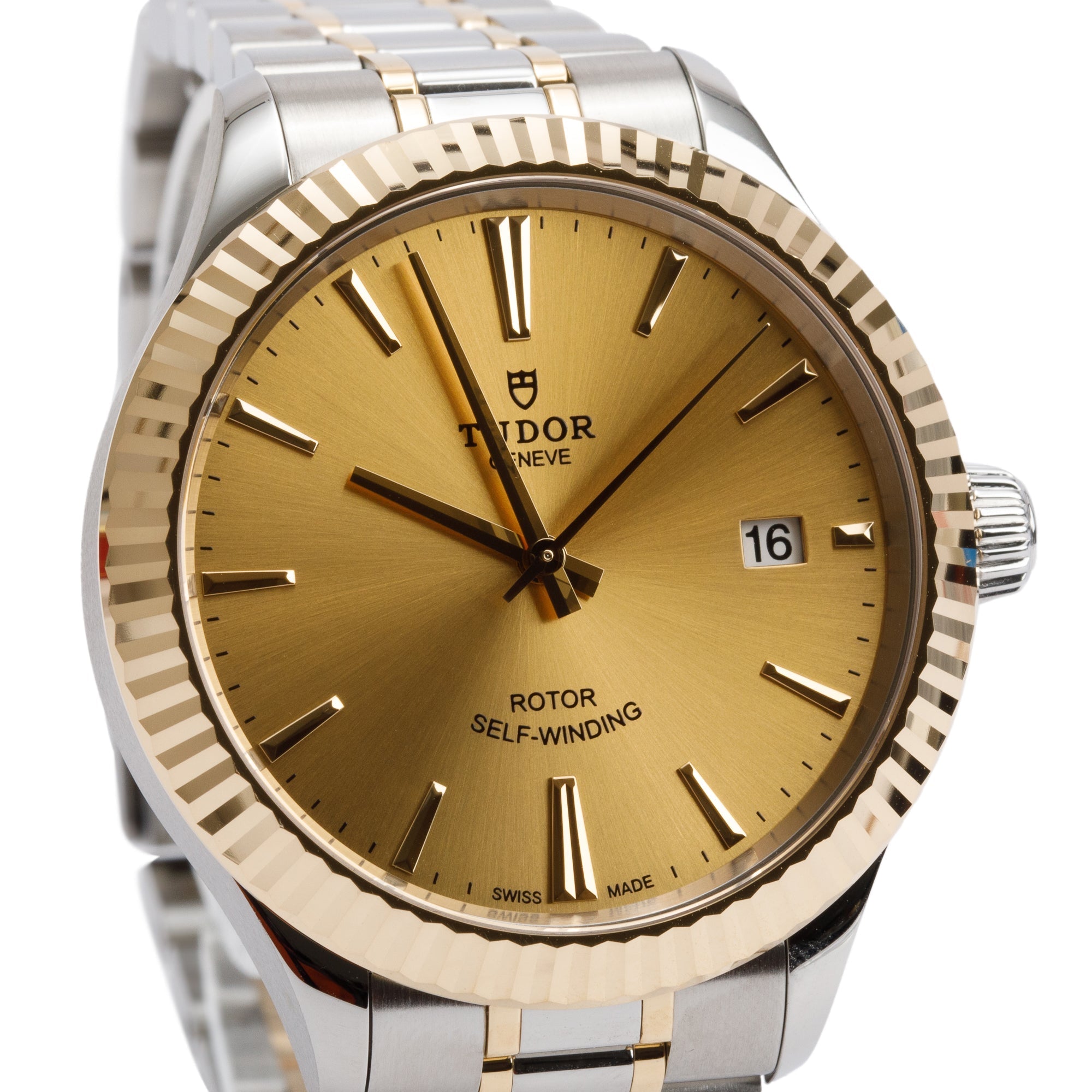 Tudor 2024 Stainless Steel & 18k Yellow Gold Style 38 MM Automatic Watch 12513 w/ Box & Papers