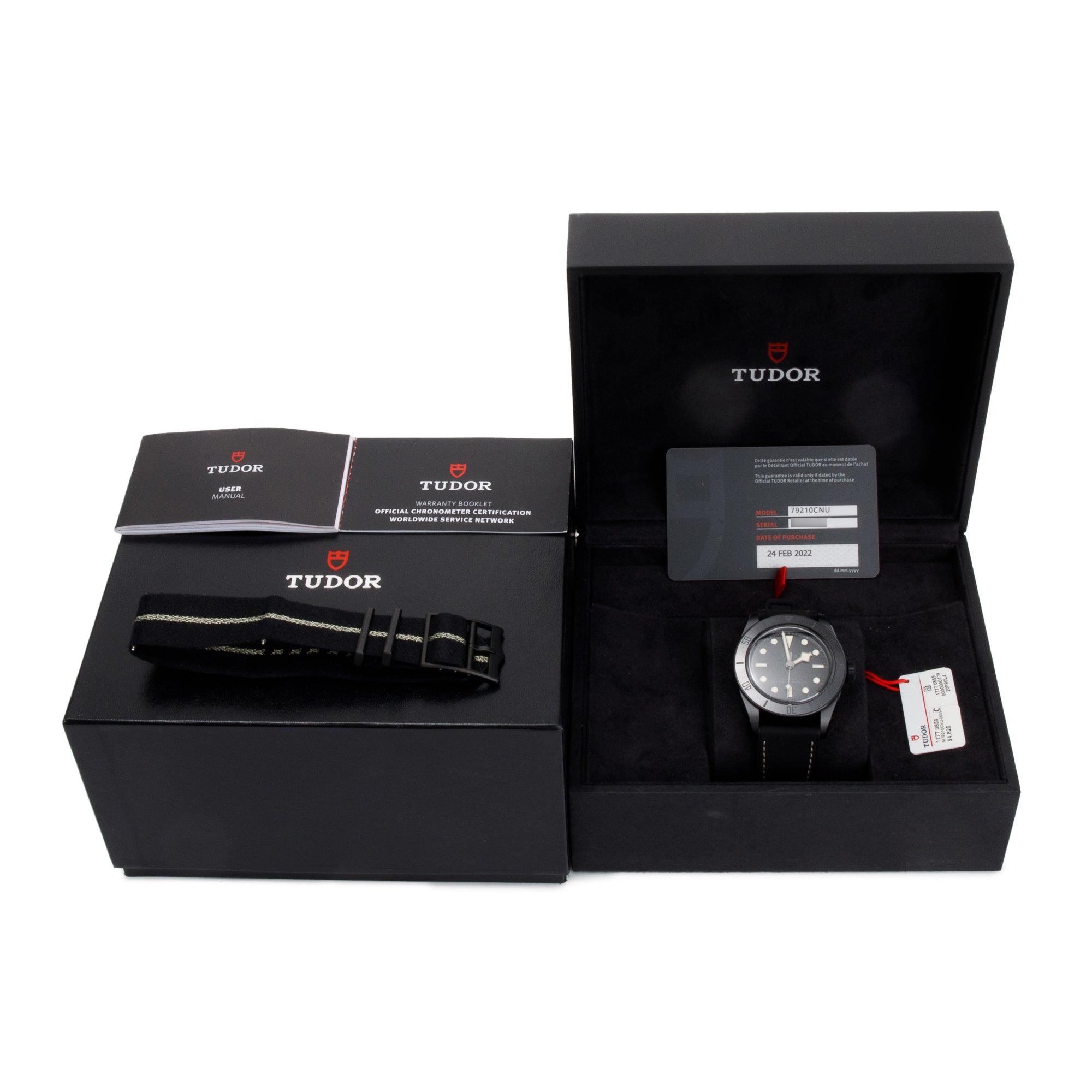 Tudor Black Ceramic Black Bay 41 MM Automatic Watch w/ Box, Papers & Extra Strap