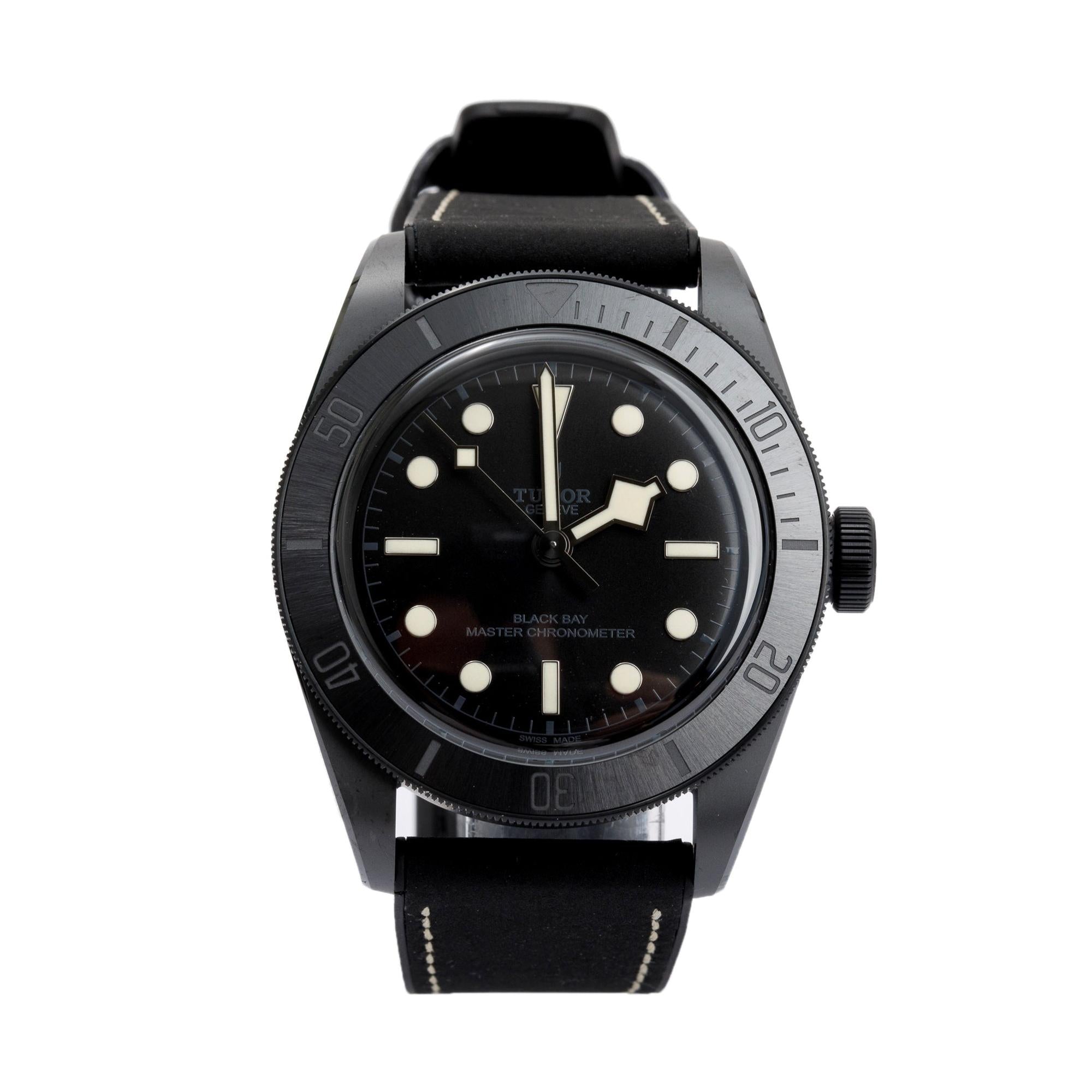 Tudor Black Ceramic Black Bay 41 MM Automatic Watch w/ Box, Papers & Extra Strap