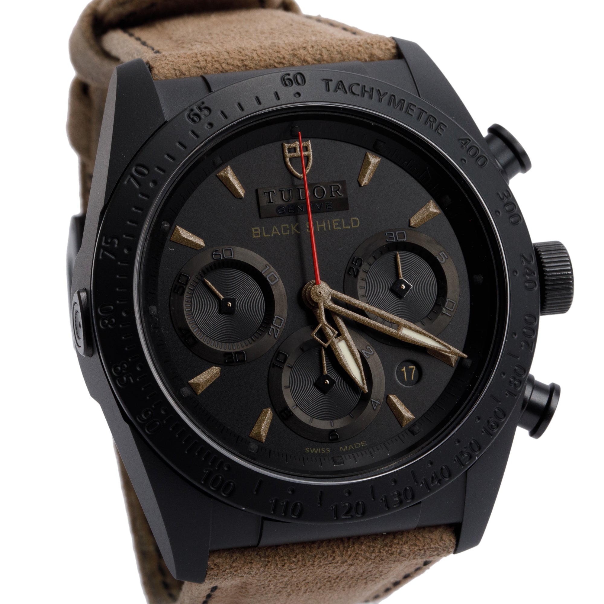 Tudor Black PVD Stainless Steel Fastrider Black Shield 42 MM Automatic Chronograph Watch 42000CN w/ Box & Papers