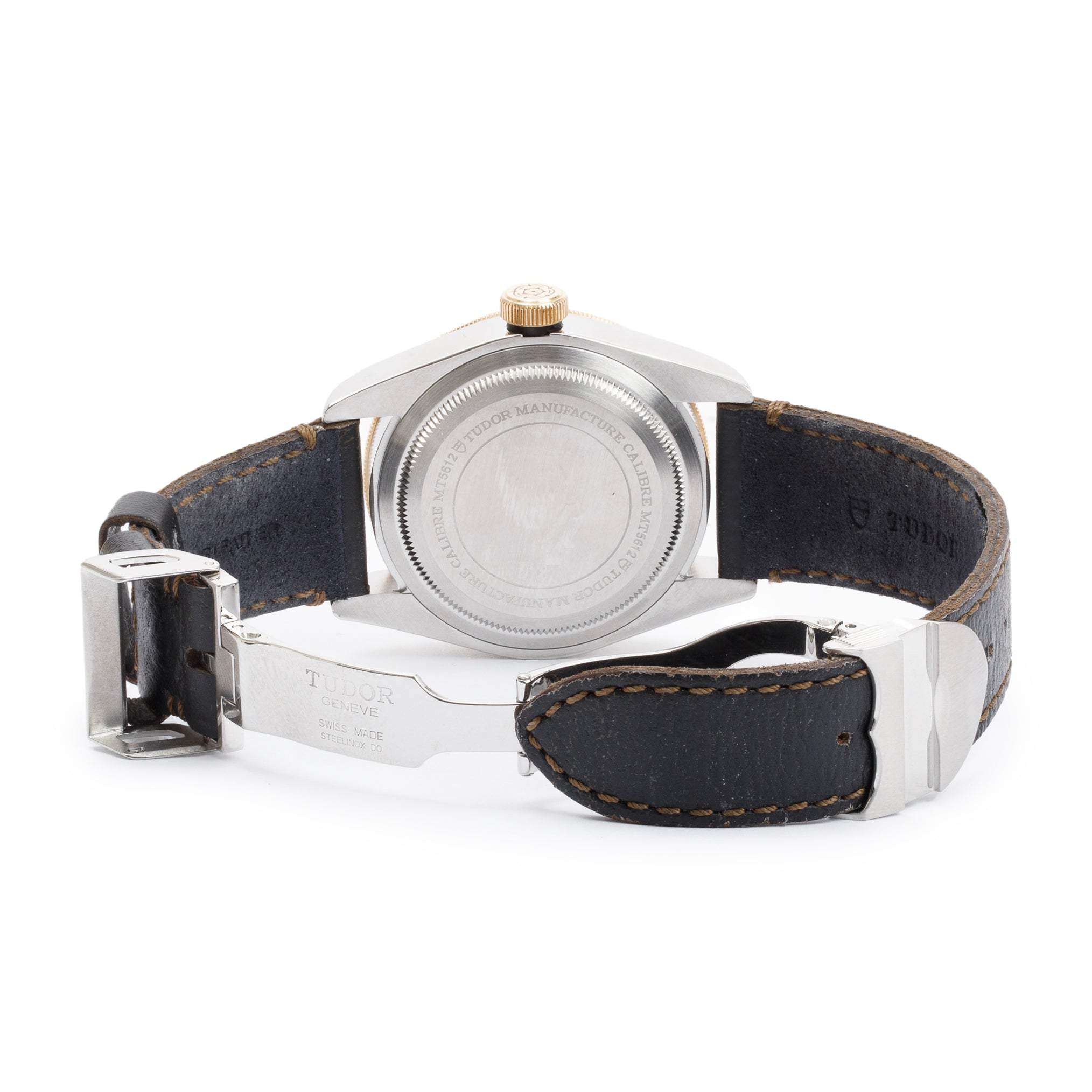 Tudor Stainless Steel & 18k Yellow Gold Black Bay 41 MM Automatic Watch w/ Box, Papers, Extra Strap