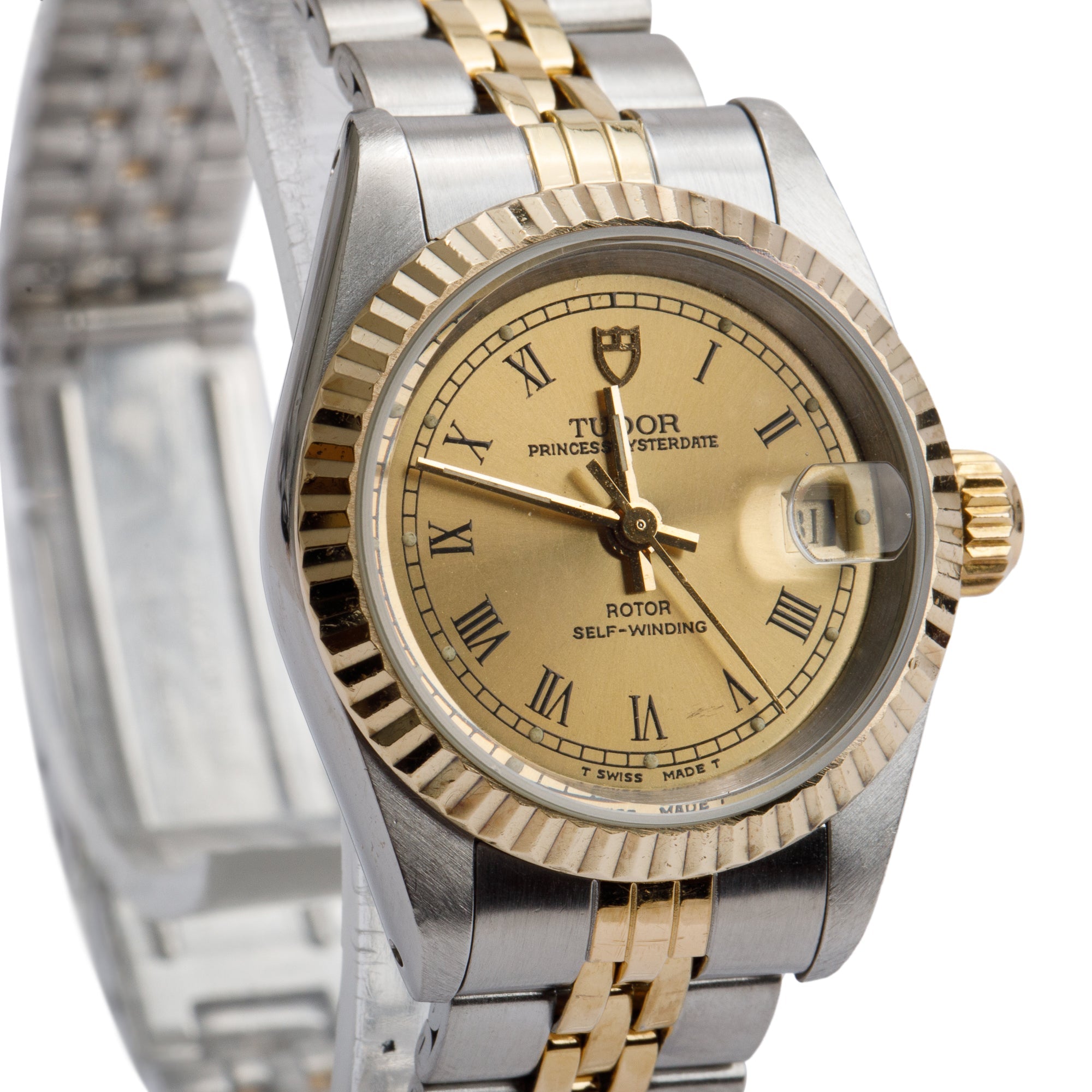 Tudor Stainless Steel & 18k Yellow Gold Princess Oysterdate 25 MM Automatic Watch 92413N