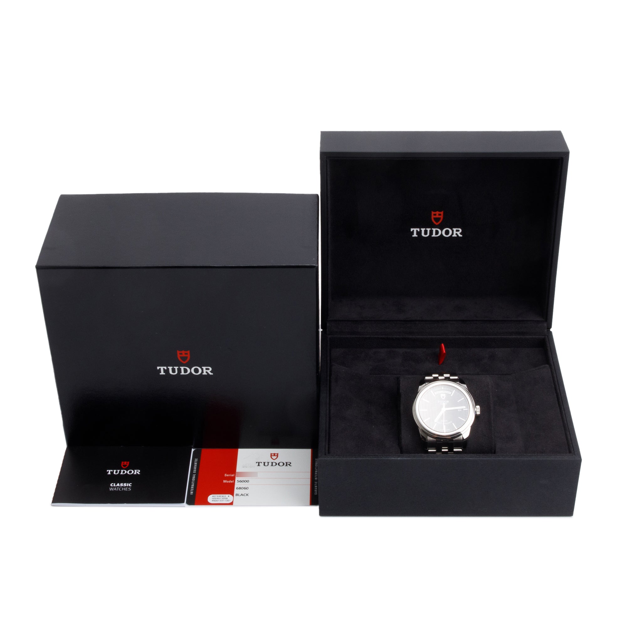 Tudor Stainless Steel Glamour Date-Day 39 MM Automatic Watch 56000 w/ Box & Papers