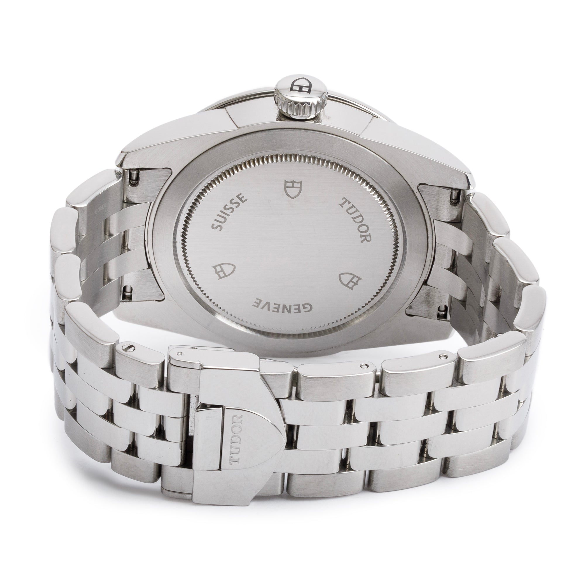 Tudor Stainless Steel Glamour Date-Day 39 MM Automatic Watch 56000 w/ Box & Papers