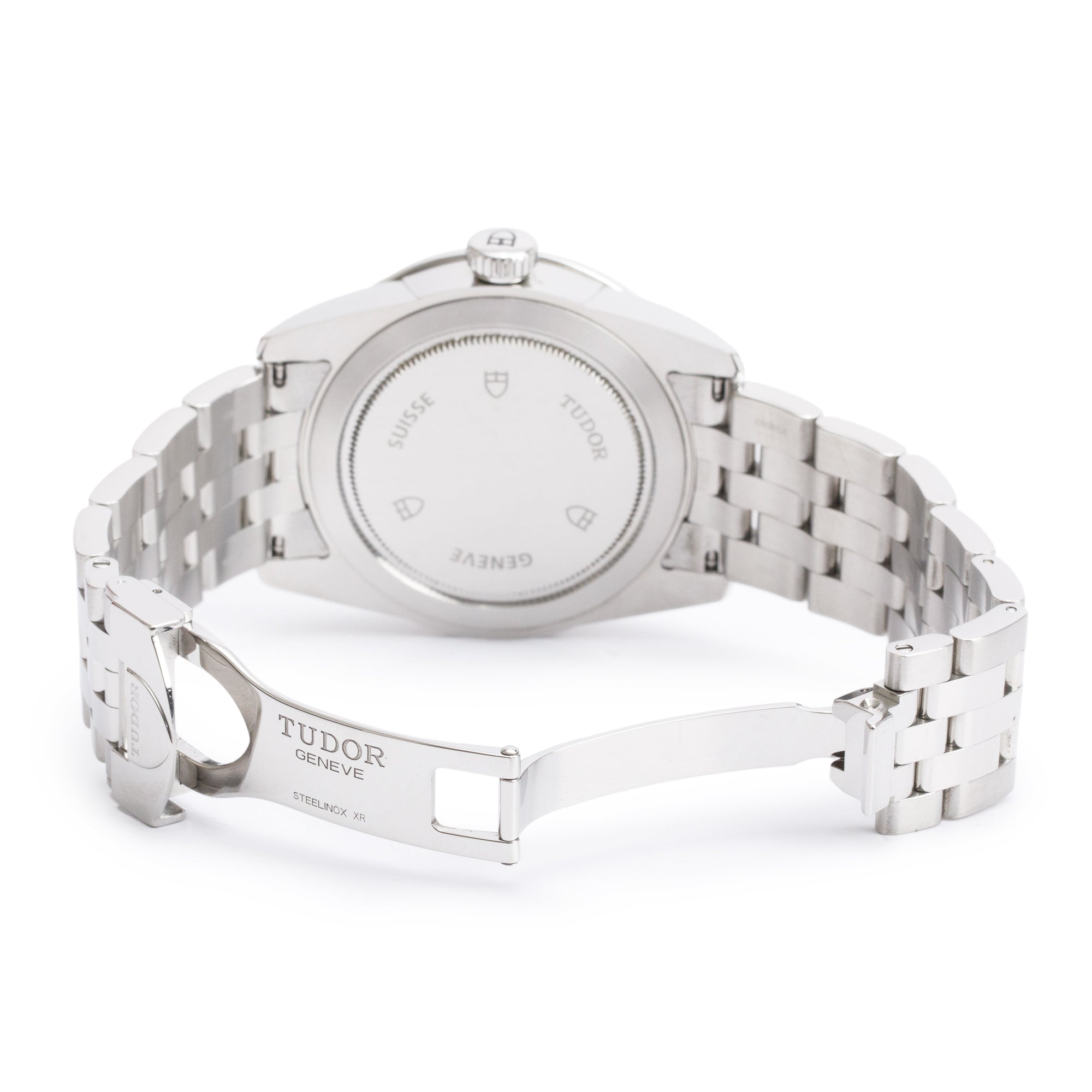 Tudor Stainless Steel Glamour Date-Day 39 MM Automatic Watch 56000 w/ Box & Papers