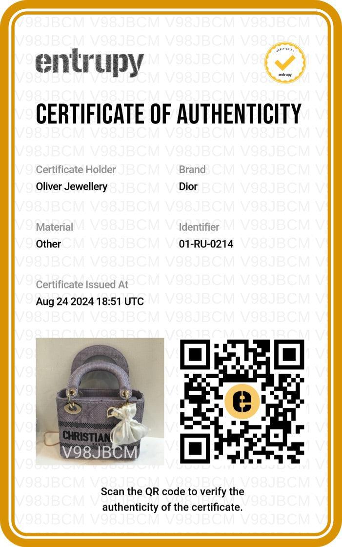 Christian Dior 2024 Purple Cannage Raffia Mini Lady D-Lite Bag w/ Strap, Box & Authenticity Card