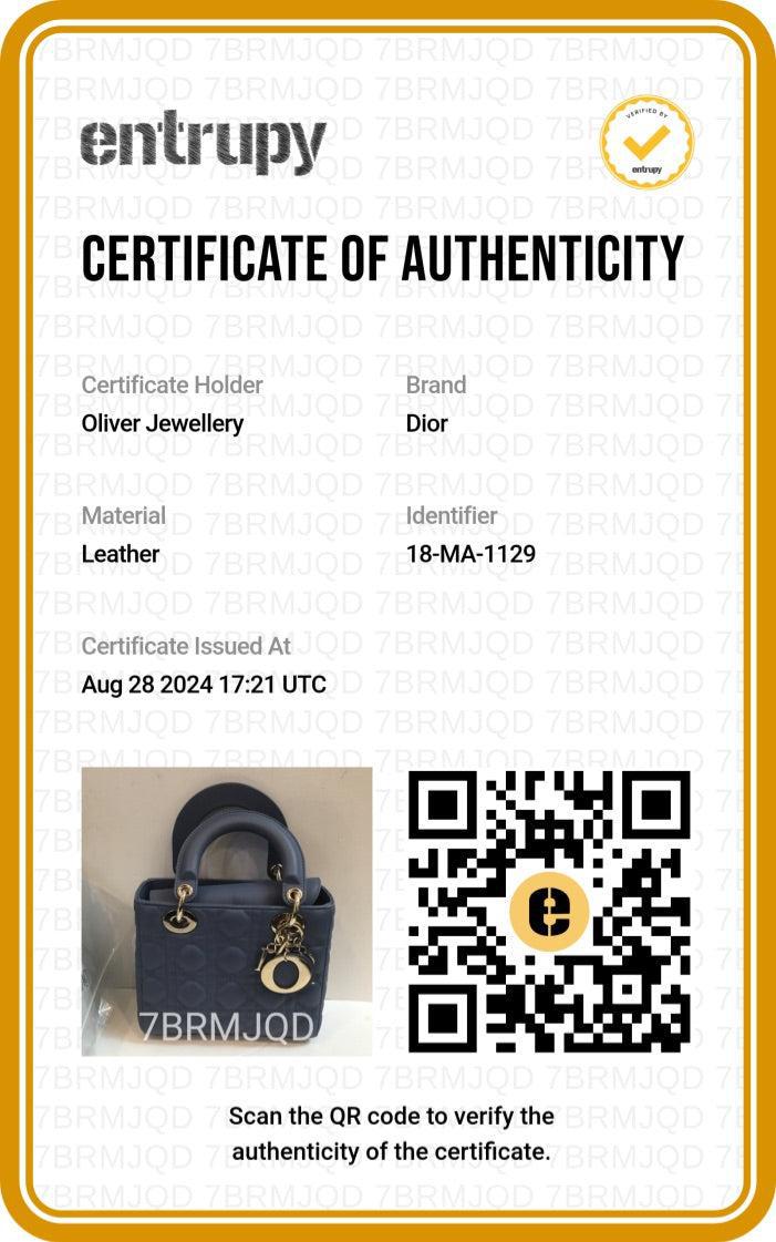 Christian Dior Blue Cannage Leather Small Lady Dior Bag w/ Strap