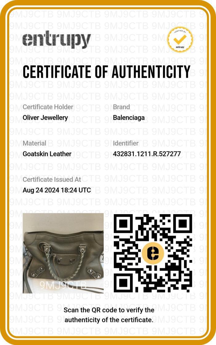 Balenciaga Taupe Chevre Leather Small Metallic Edge City Bag w/ Strap