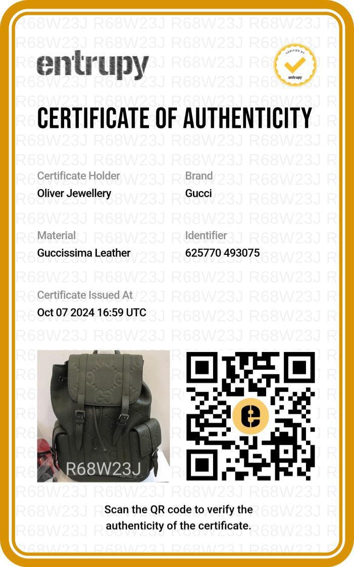 Gucci Green Jumbo GG Calfskin Leather Backpack