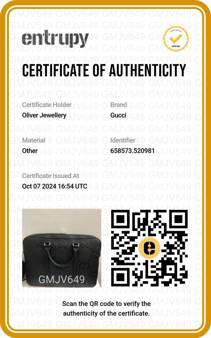 Gucci Black Jumbo GG Embossed Calfskin Leather Briefcase