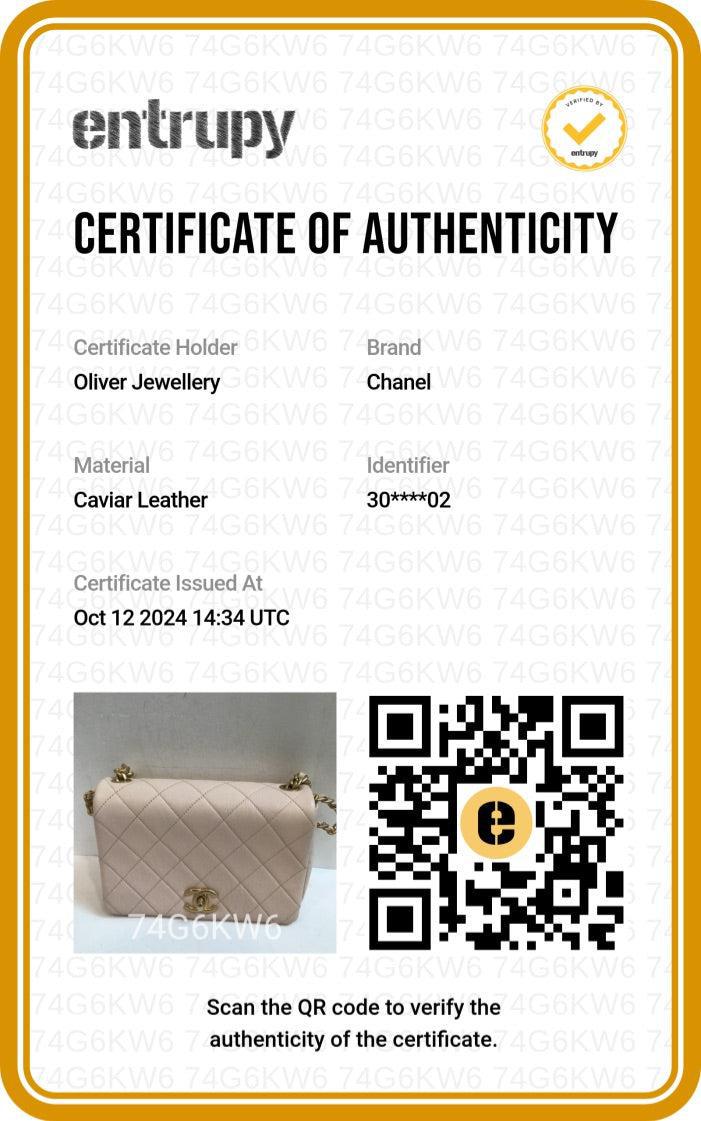 Chanel 2020 Beige Quilted Caviar Leather Small Fashion Therapy Full Flap Bag w/ Box, Receipt & Authenticity Card