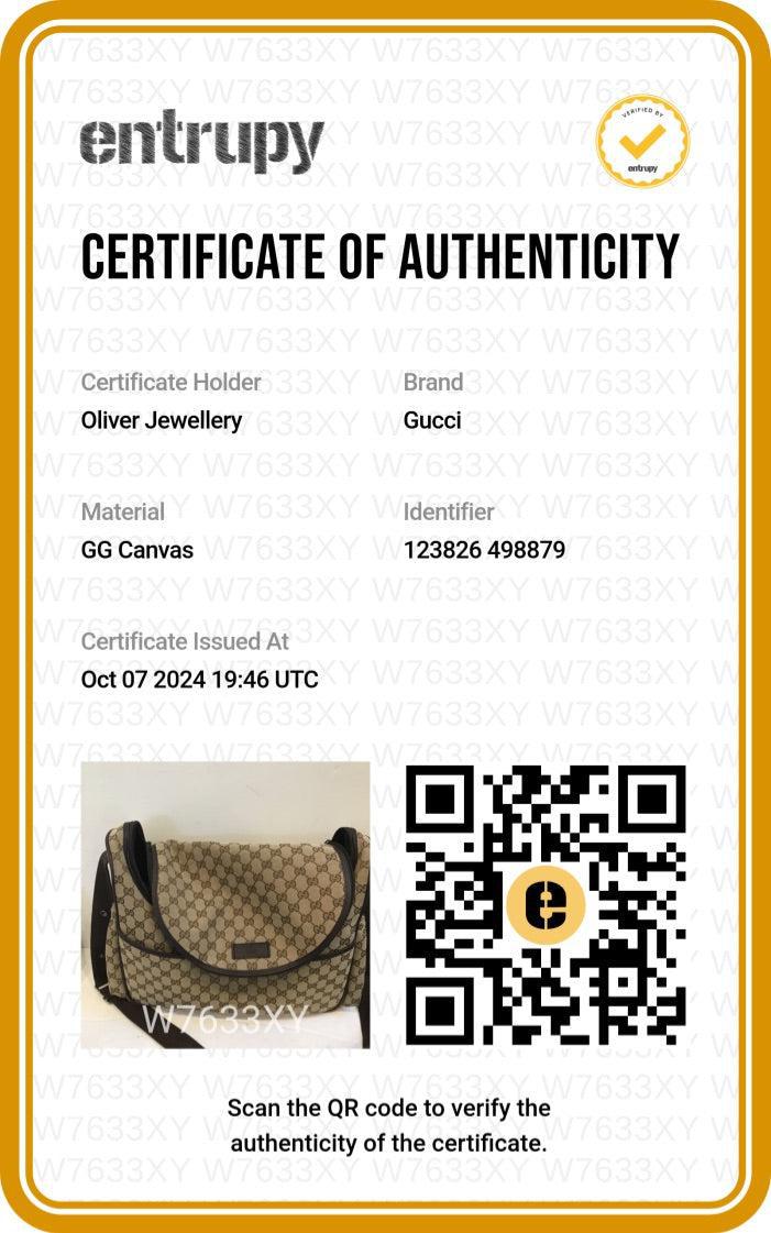 Gucci Brown Leather Trim GG Canvas Diaper Bag