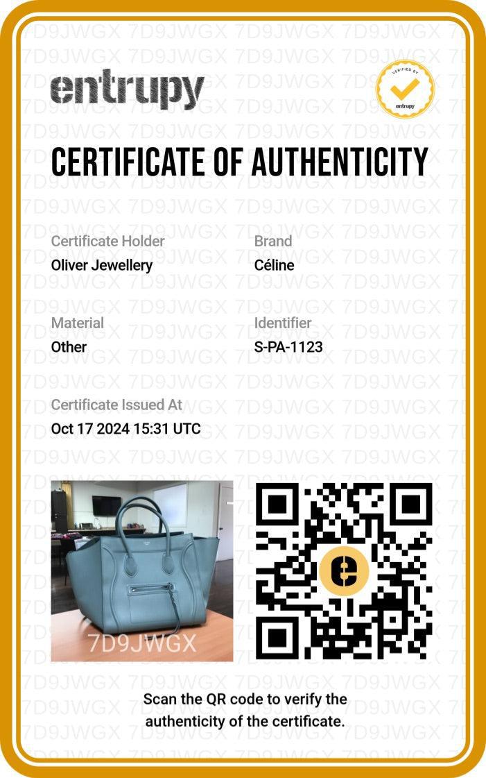 Celine Light Blue Drummed Calfskin Leather Mini Luggage Tote